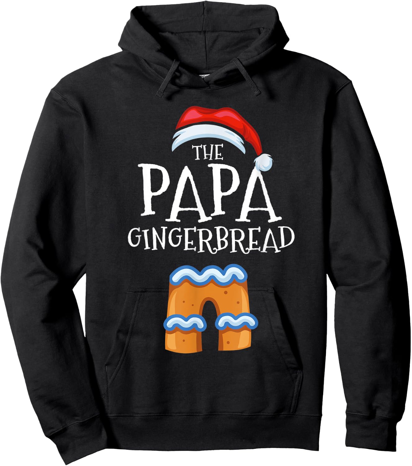 Papa Gingerbread Family Matching Group Christmas Gift Pajama Hoodie - Hoodie | Black