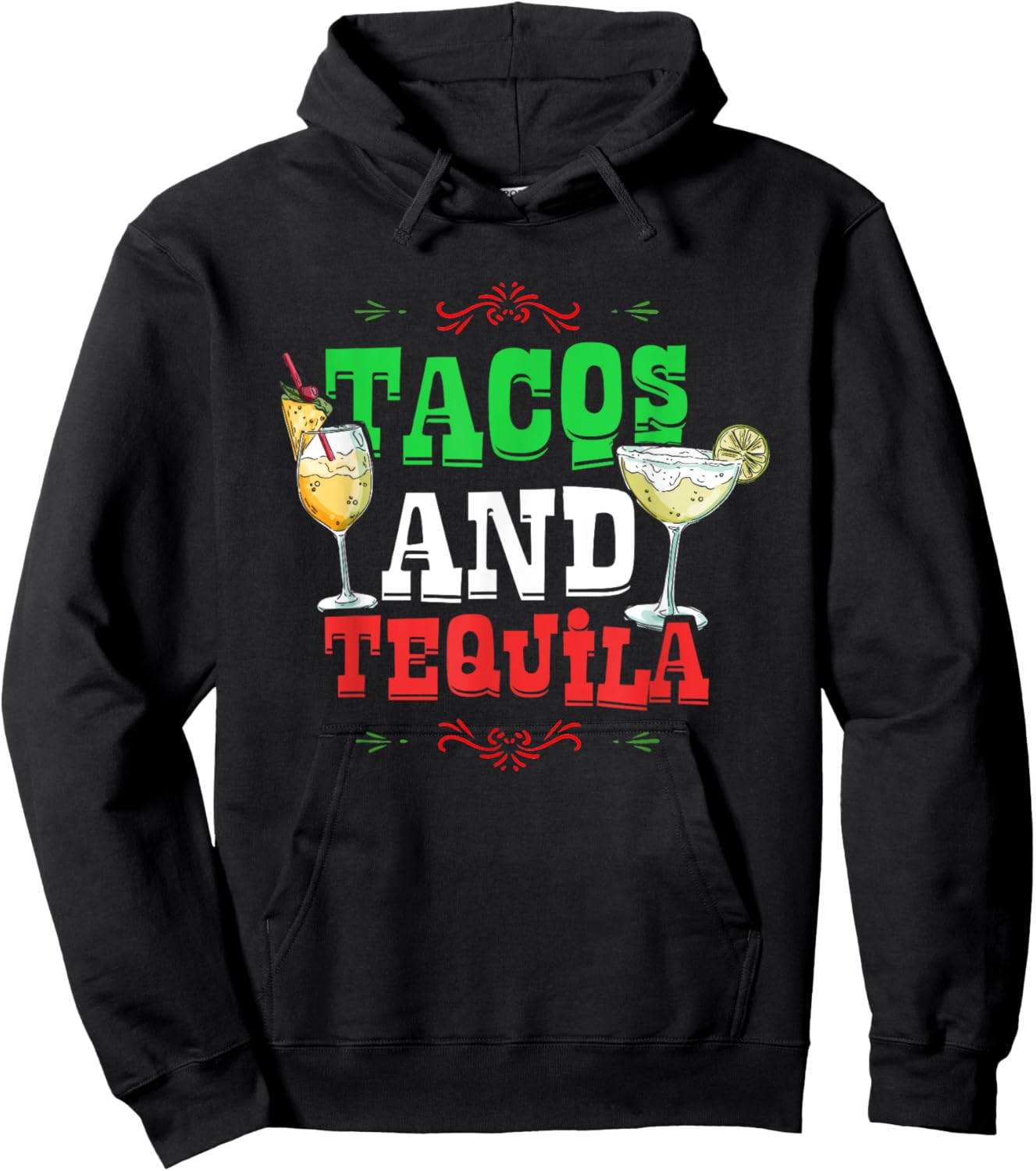 Tacos And Tequila | Mexican Food Alcohol | Mexico Hoodie - Hoodie | Black