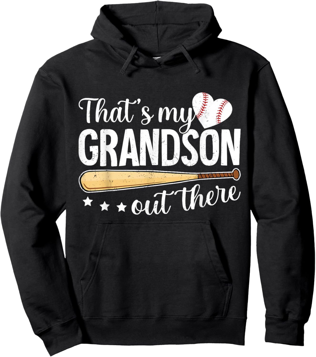 Baseball Grandma Funny That's My Grandson Out There Baseball Hoodie - Hoodie | Black