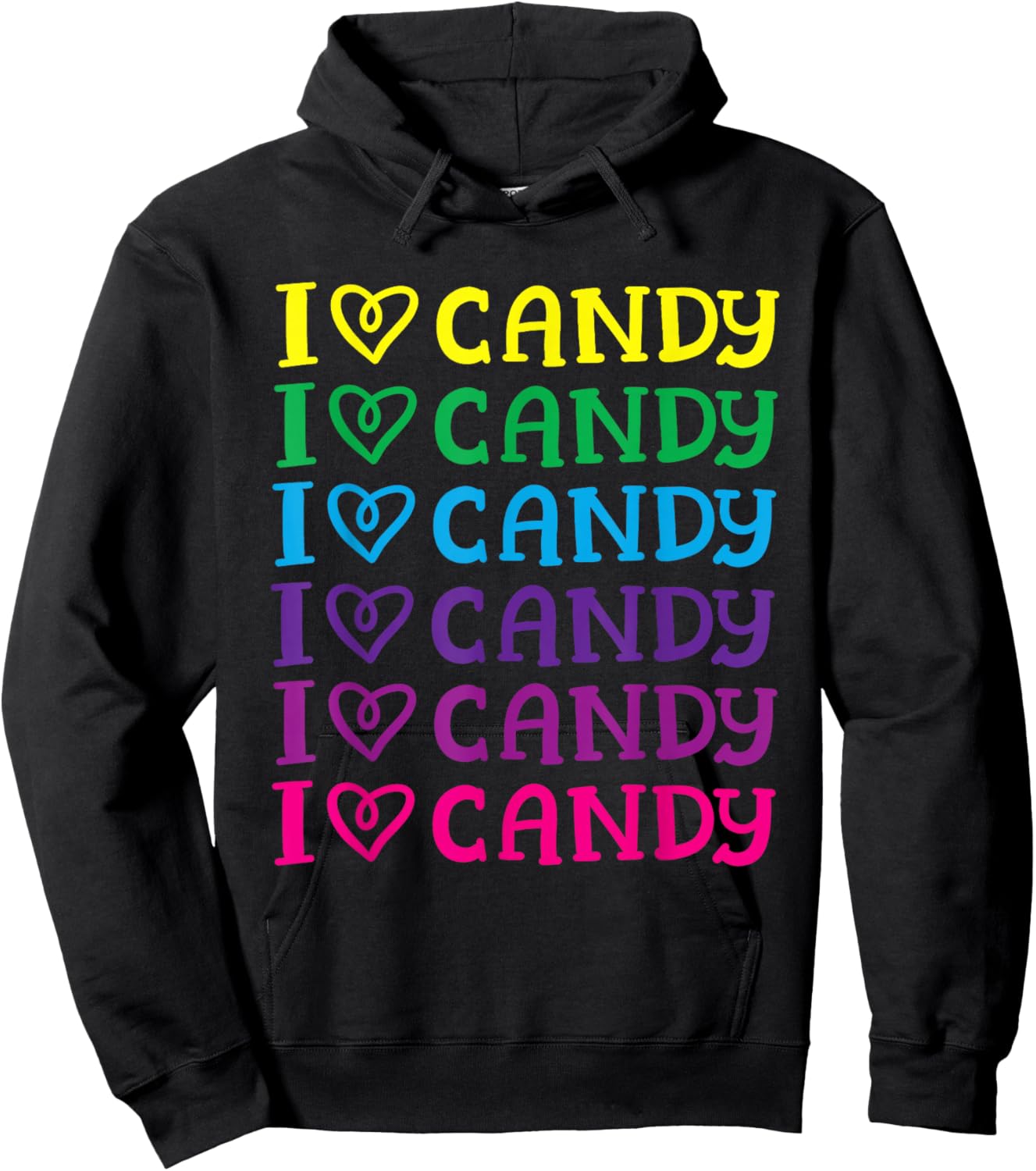 I Love Candy Cute Halloween Party Trick or Treat Costume Kid Hoodie - Hoodie | Black