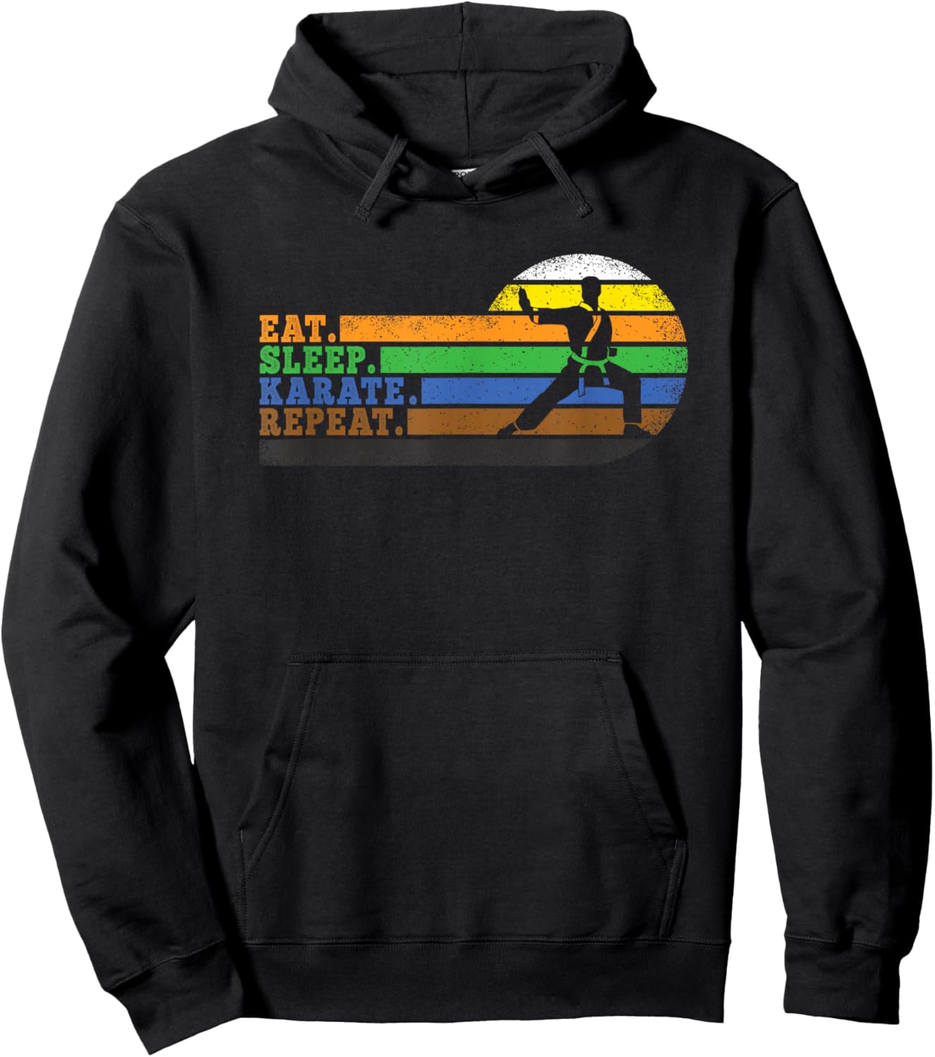 Eat Sleep Karate Repeat Men Women Boys Girls Kids Hoodie - Hoodie | Black