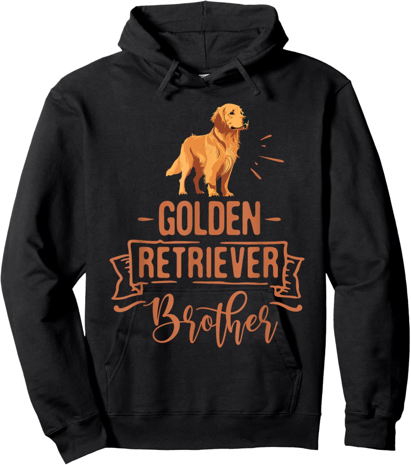 Dog Golden Retriever Brother Vintage Golden Retriever Dad Women Kids Hoodie - Hoodie | Black