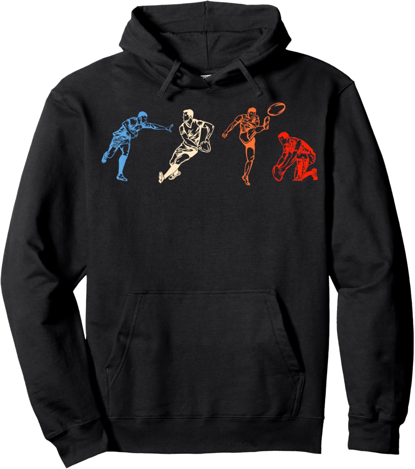 Rugby Football Player Retro Vintage Sport Athlete League Hoodie - Hoodie | Black