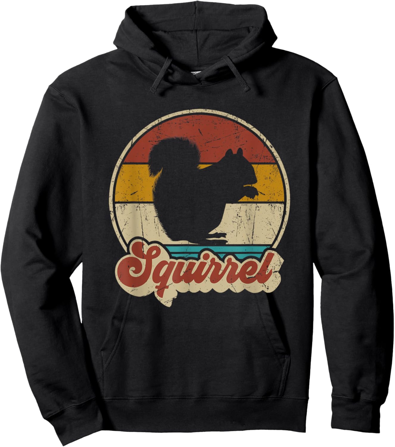 Vintage Squirrel Men Women Kids Boys Girls Funny Retro Hoodie - Hoodie | Black