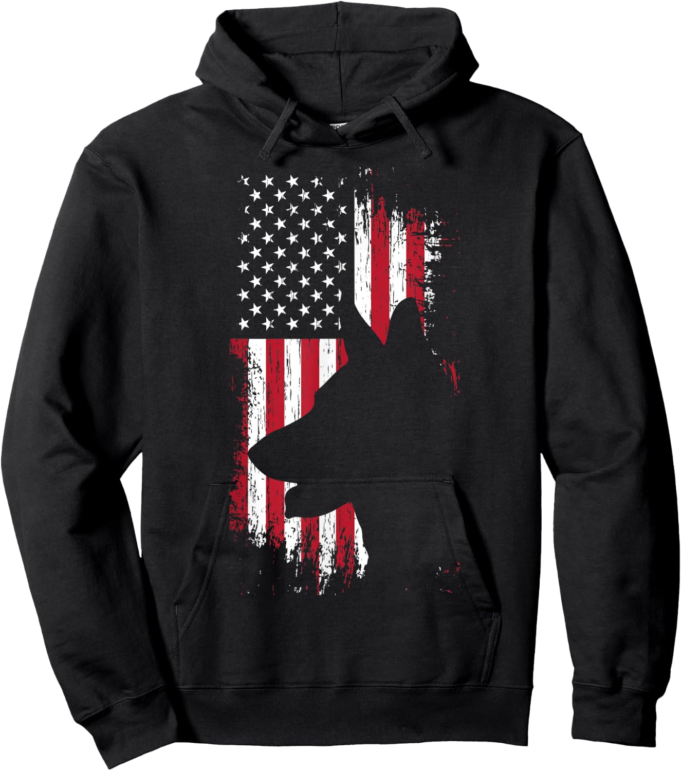 German Shepherd American Flag Shirt USA Patriotic Dog Gift Hoodie - Hoodie | Black