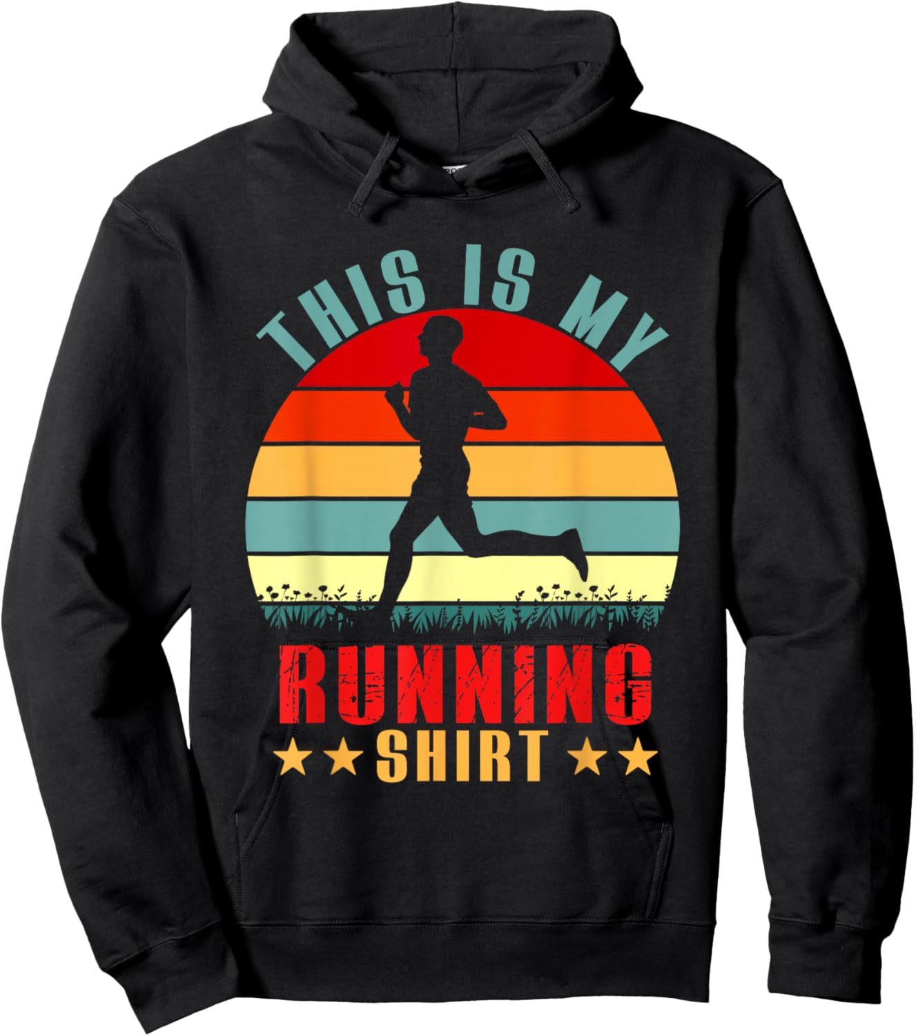 Vintage Retro This Is My Running Shirt Funny Runner Lover Hoodie - Hoodie | Black