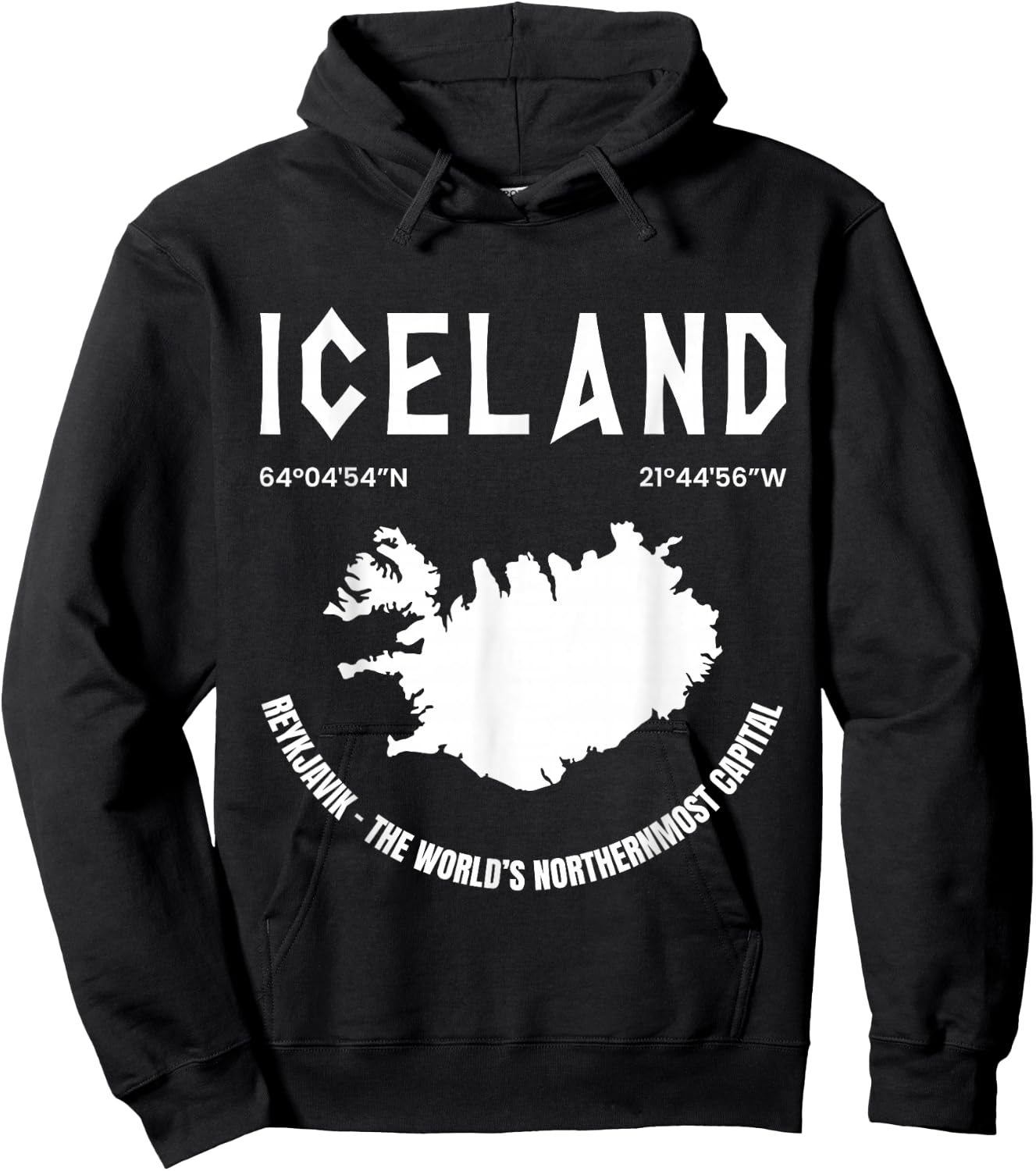 Iceland Map Gift Reykjavík Iceland Lover Icelandic Vacation Hoodie - Hoodie | Black