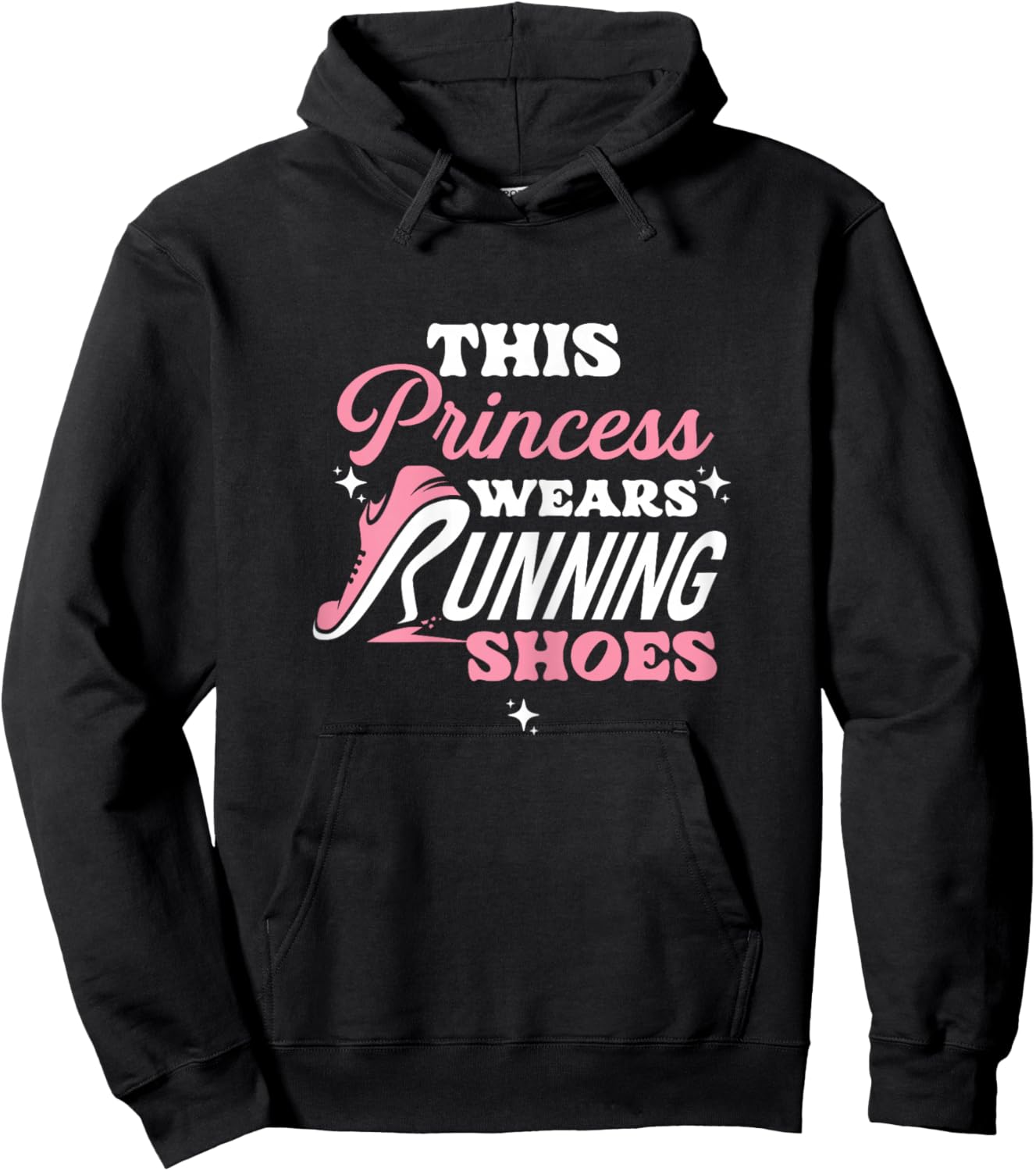 This princess wears running shoes, runners for girls and women Hoodie - Hoodie | Black