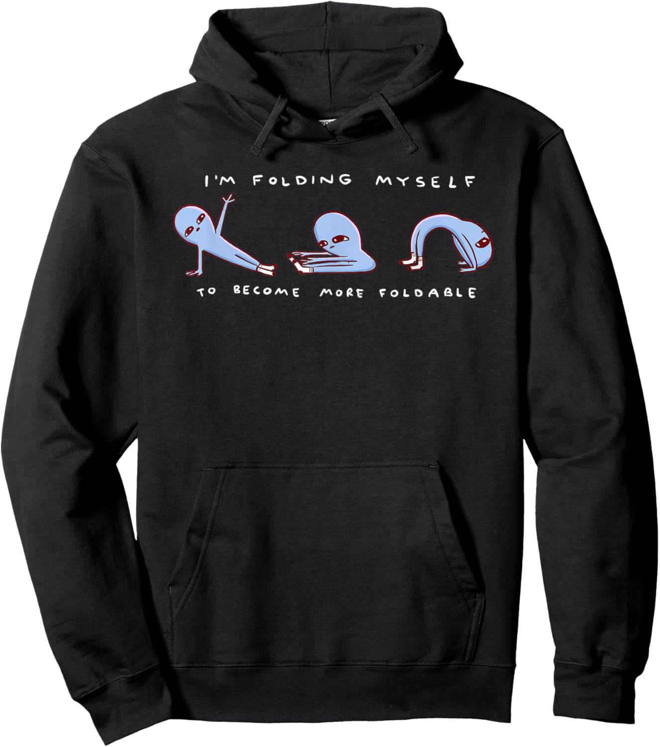 Threadless Nathan W. Pyle Strange Planet Foldable Graphic Hoodie - Hoodie | Black