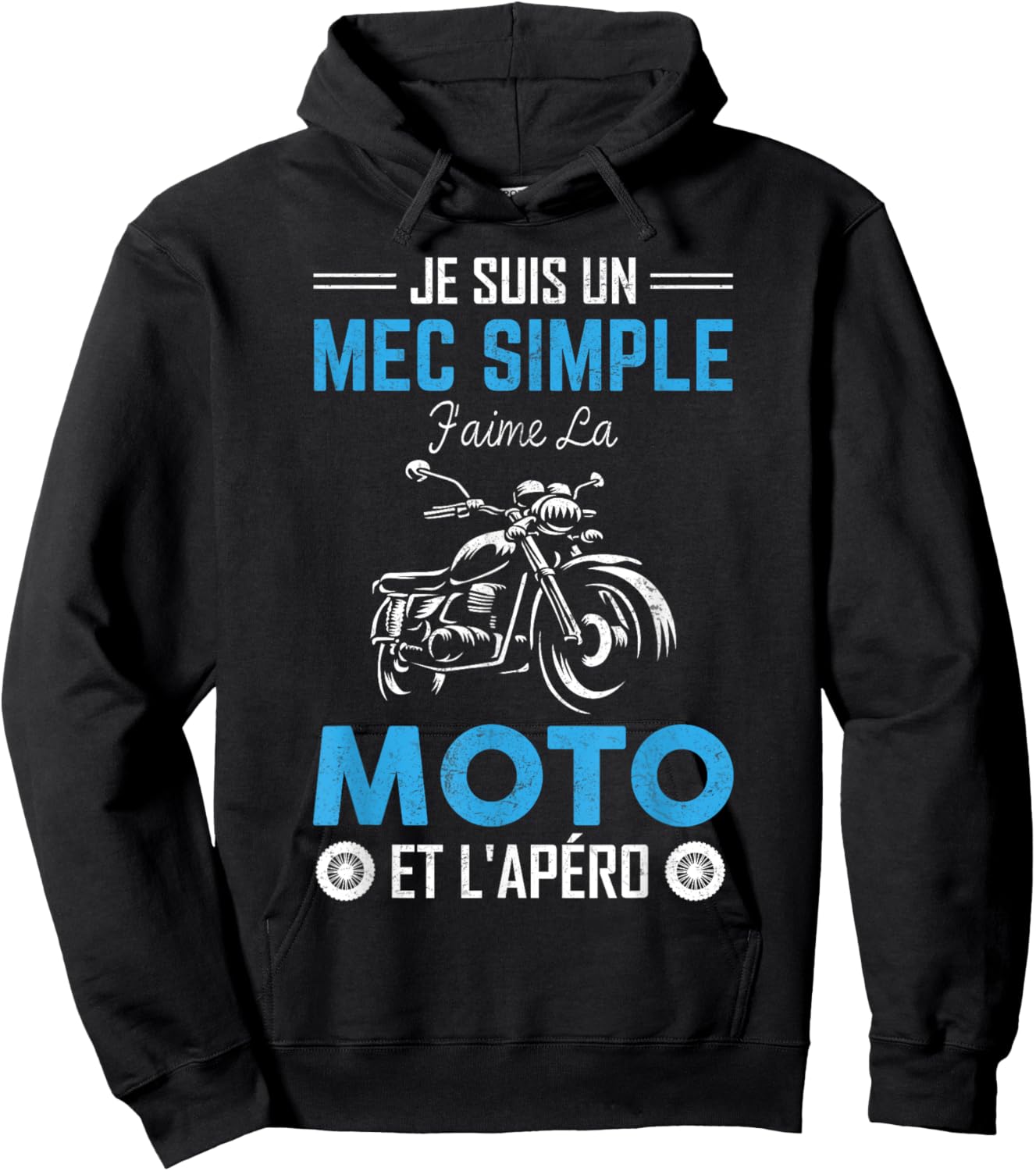 Je Suis Un Guy Simple J'aime La Moto & L'apéro Moto Bikers Hoodie - Hoodie | Black