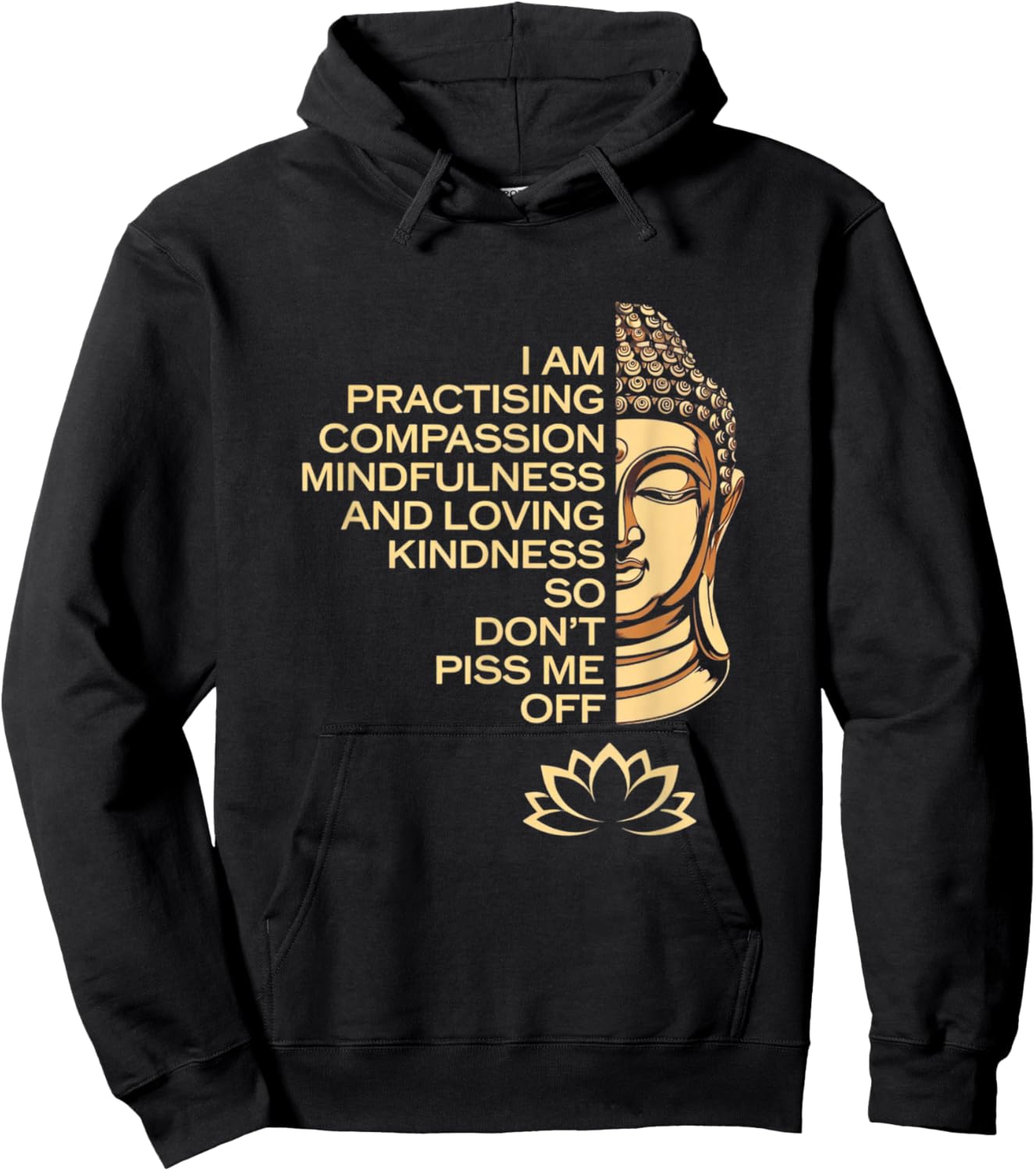 I am Practicing Mindfulness Compassion So Don't Piss Me Off Hoodie - Hoodie | Black