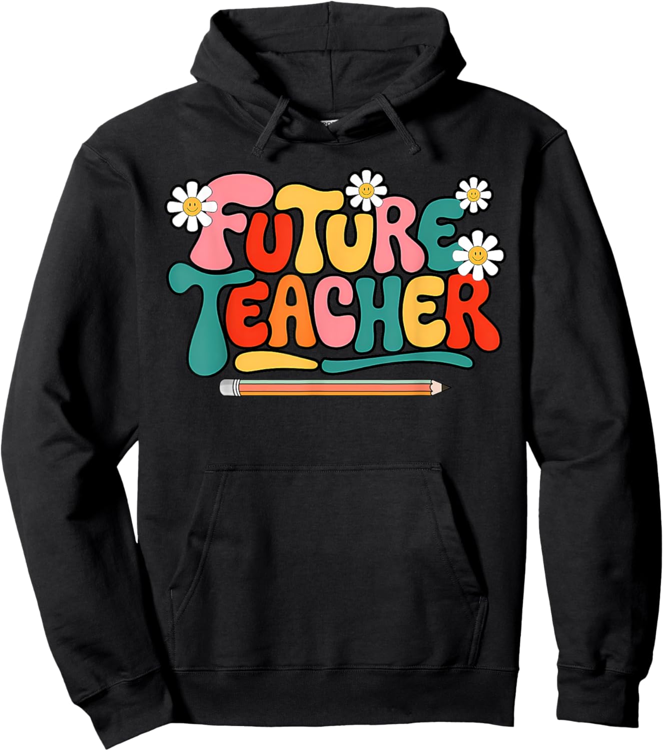 Groovy Future Teacher Student Graduation Teacher In Progress Hoodie - Hoodie | Black