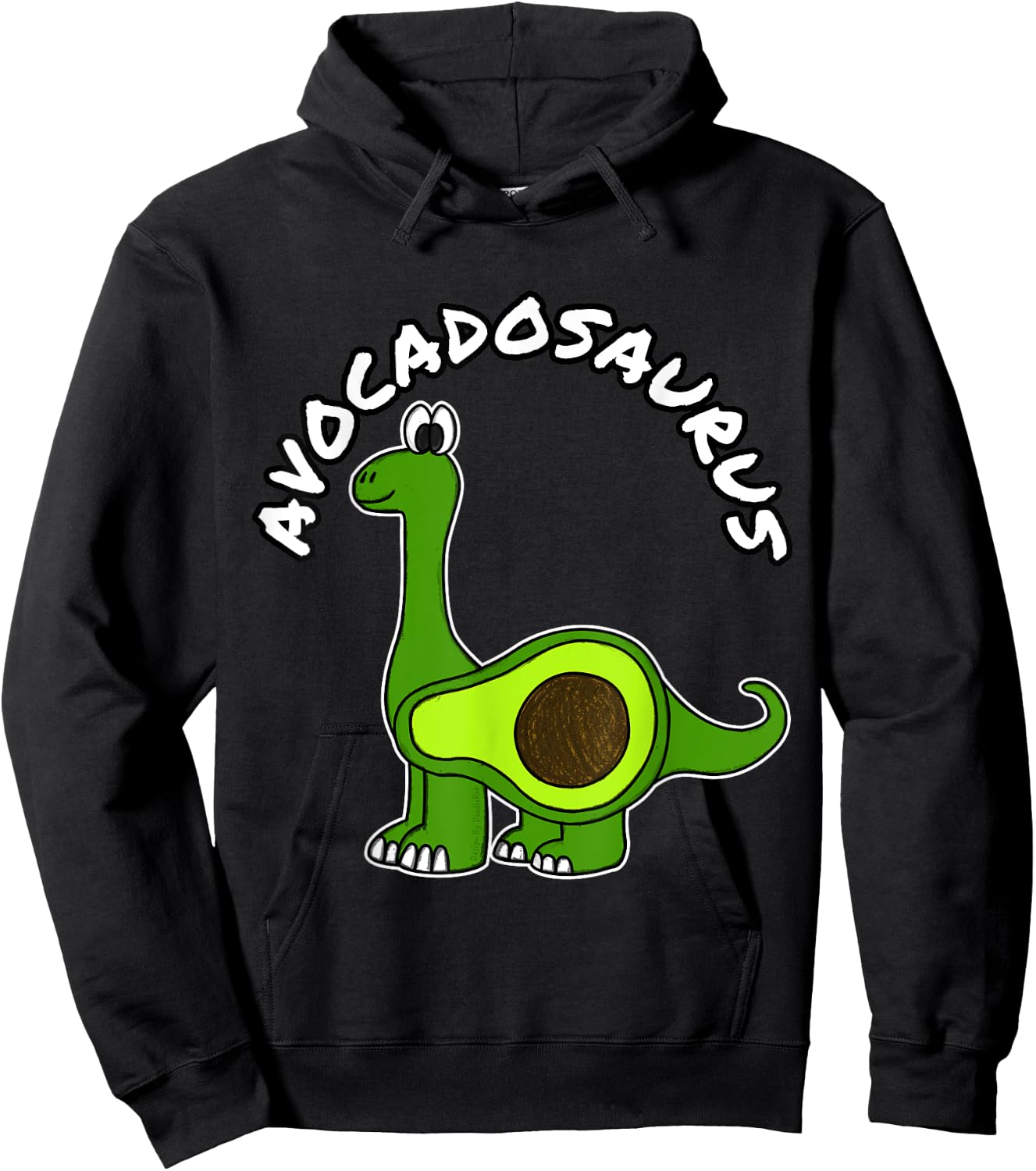 Avocadosaurus Avocado Dinosaur Plant Based Funny Vegan Hoodie - Hoodie | Black