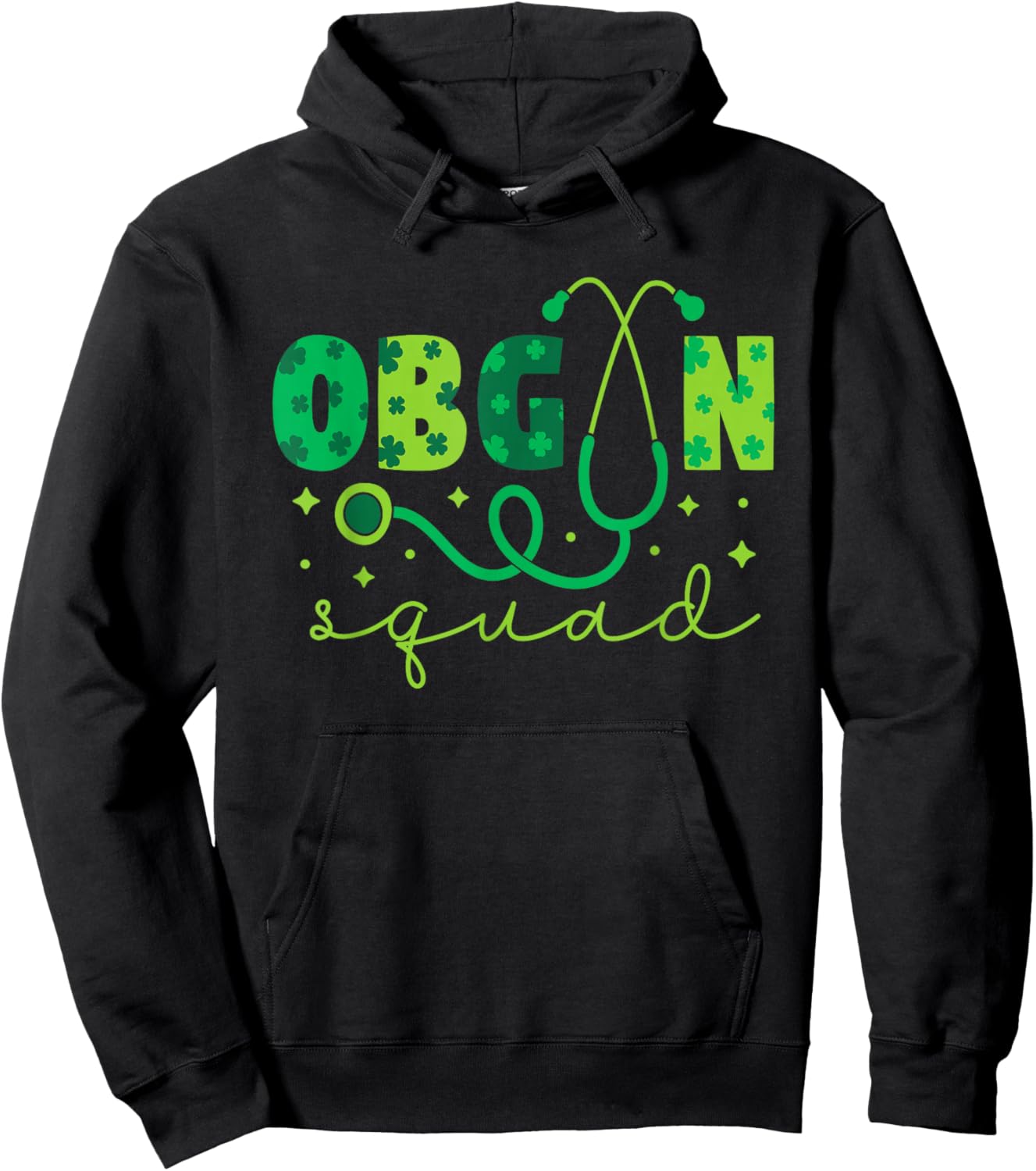 OBGYN Squad St Patrick's Day Nurse Tech Crew - Men Women Hoodie - Hoodie | Black