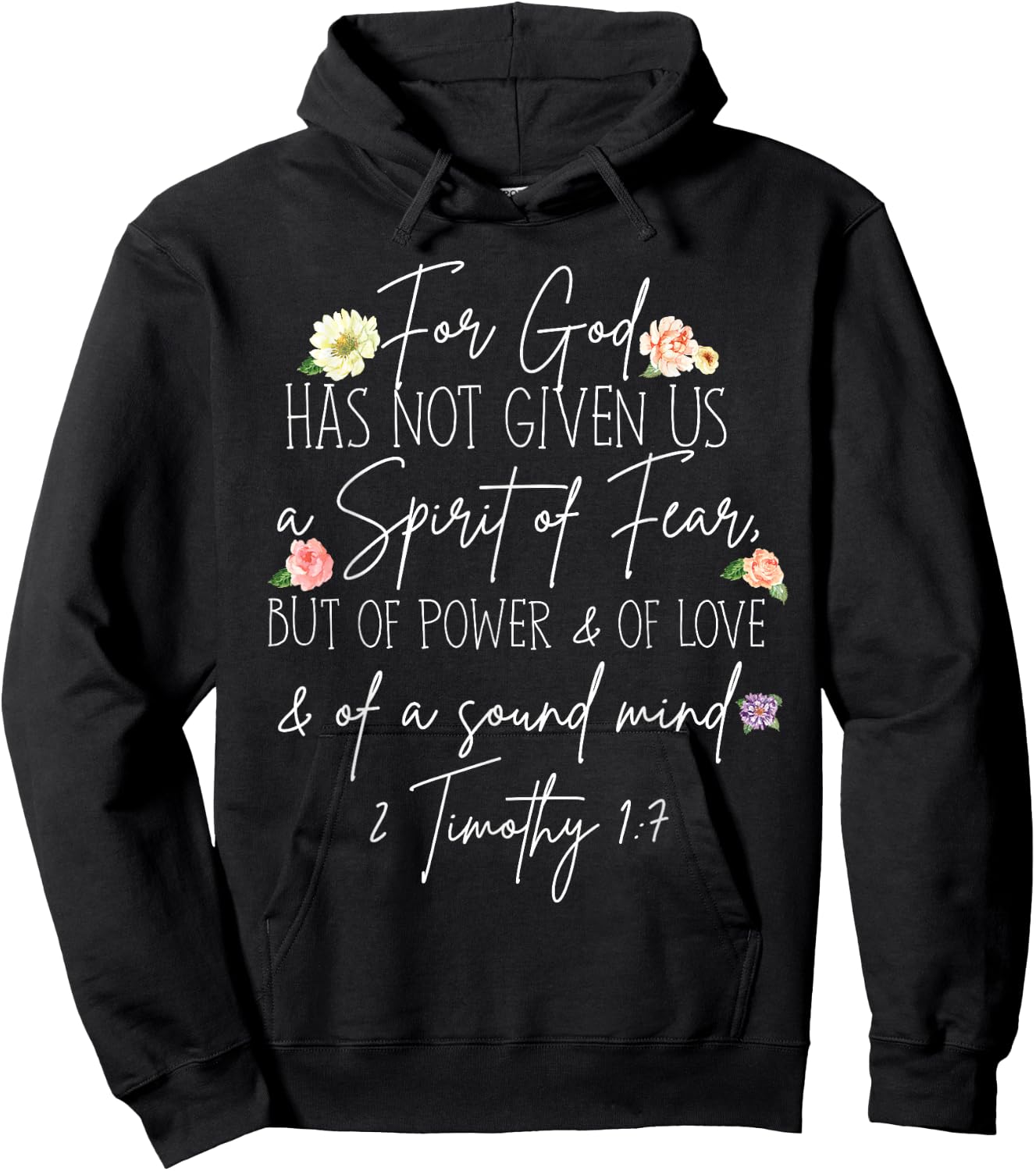 for God has not given us a spirit of fear but of power Hoodie - Hoodie | Black