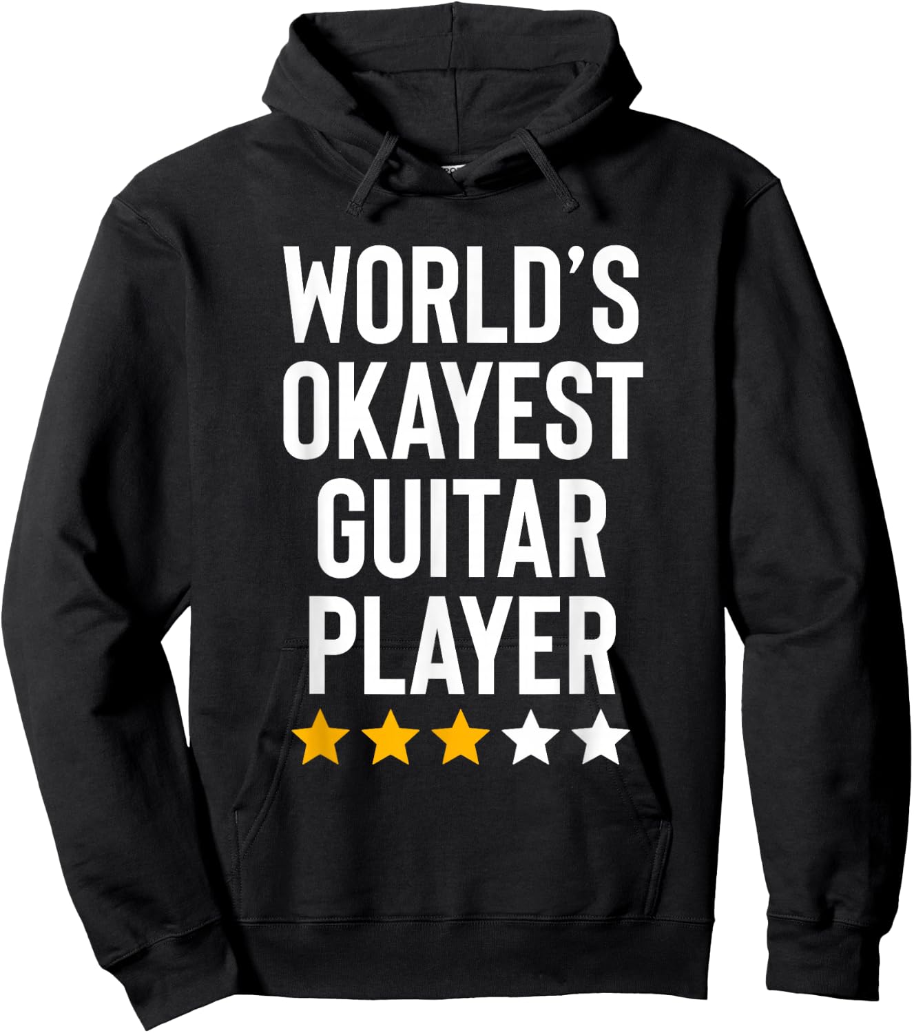 Worlds Okayest Guitar Player Music Lover Funny Guitarist Hoodie - Hoodie | Black