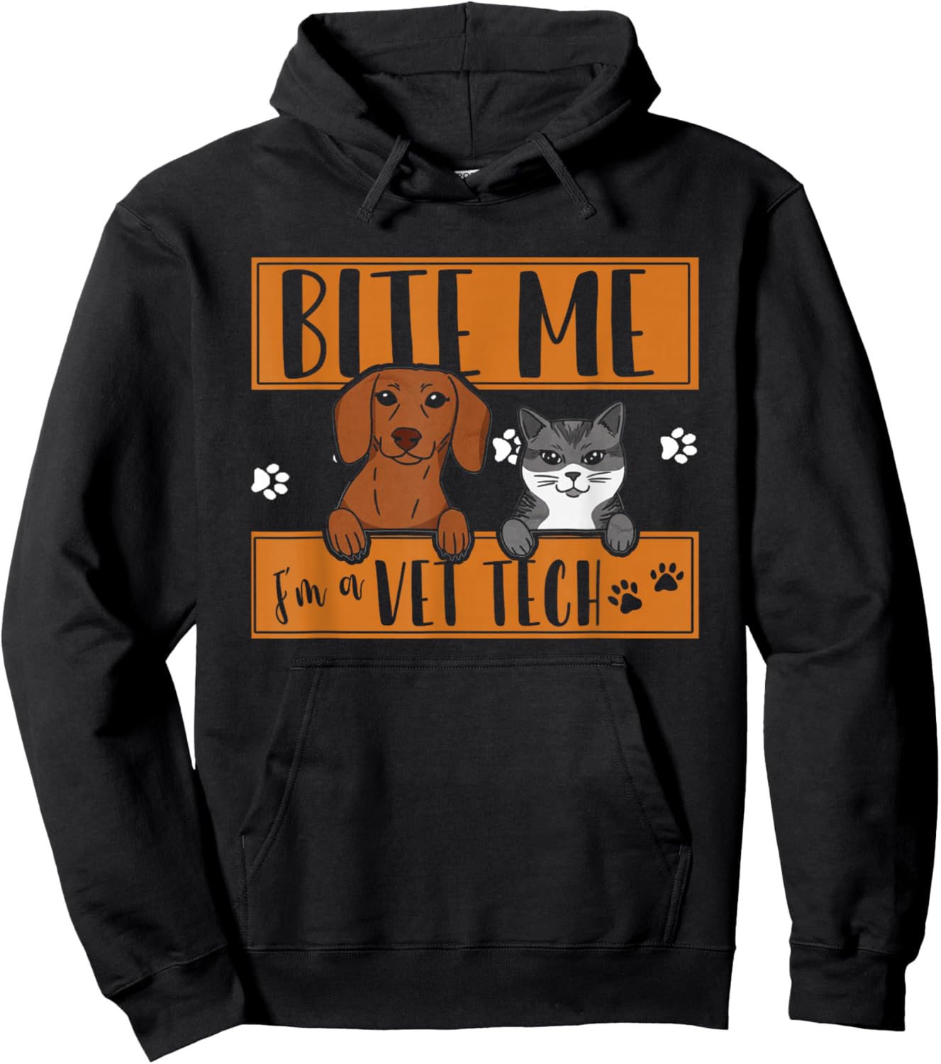 Funny Bite Me I'm Vet Tech | Veterinary | Veterinarian Hoodie - Hoodie | Black