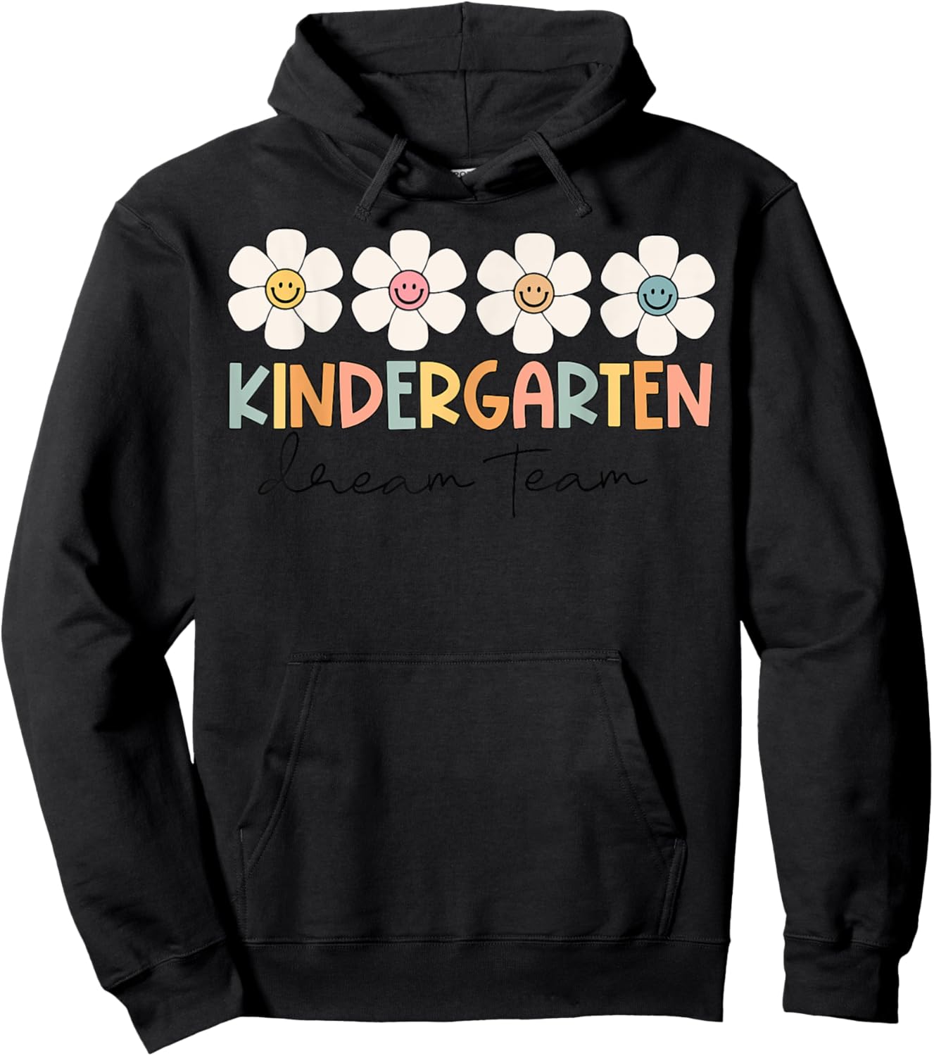 Kindergarten Dream Team Retro Back To School Teacher Student Women Girls Kids Hoodie - Hoodie | Black
