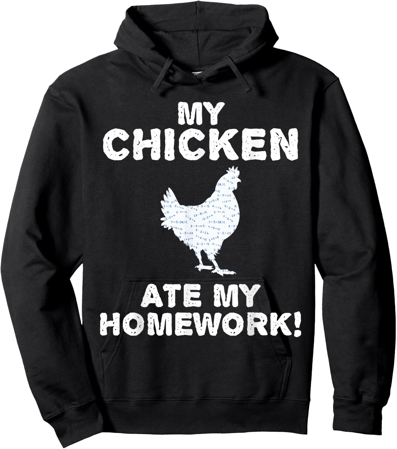 My Chicken Ate My Homework Hen Fowl Back To School Kid Hoodie - Hoodie | Black