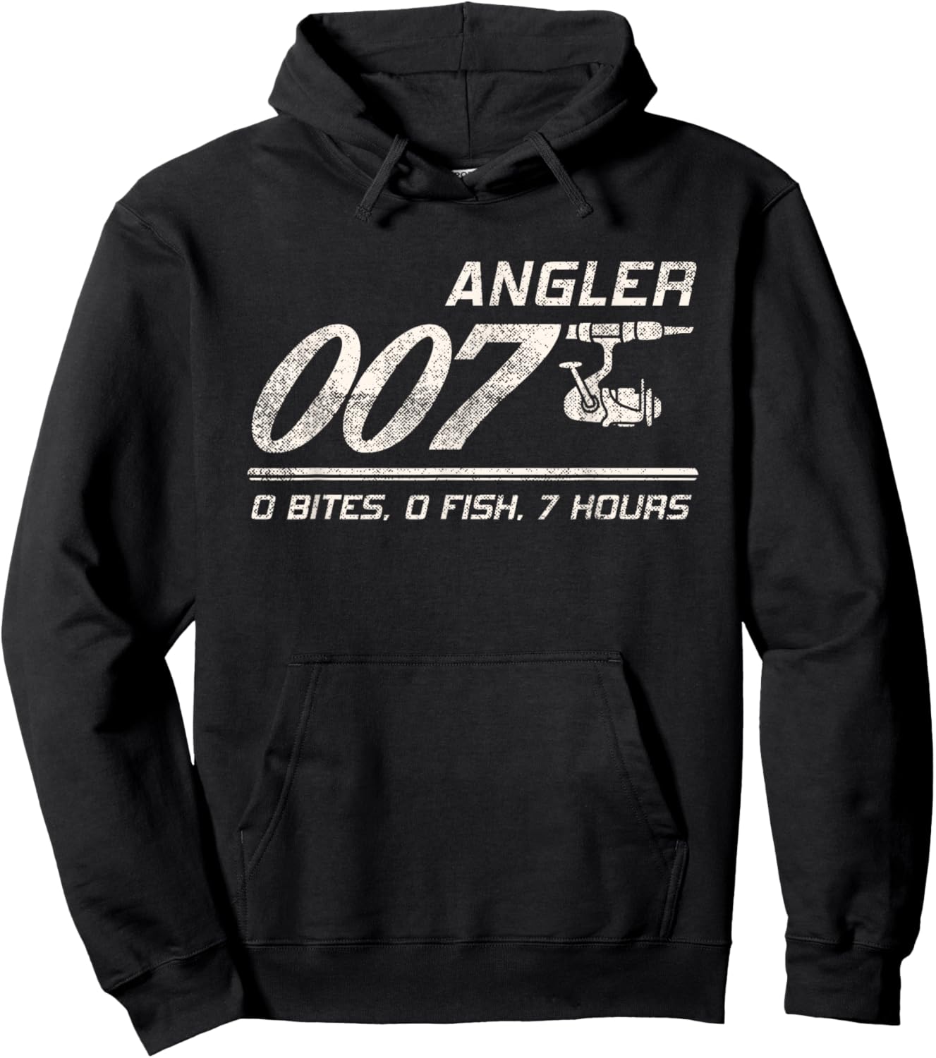 Fisherman Joke Dad Grandpa Angler 007 Funny Fishing Humor Hoodie - Hoodie | Black