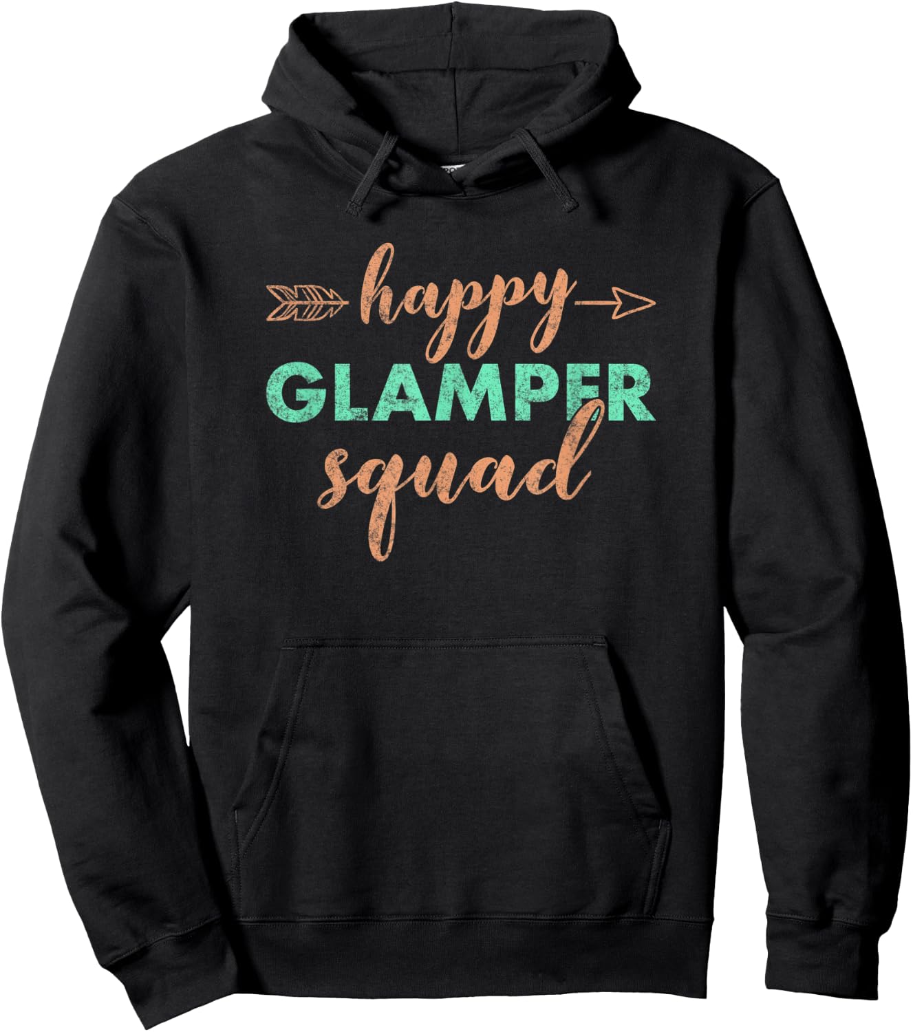 Retro Funny Glamping Squad Glamper Happy Camping Gift Hoodie - Hoodie | Black