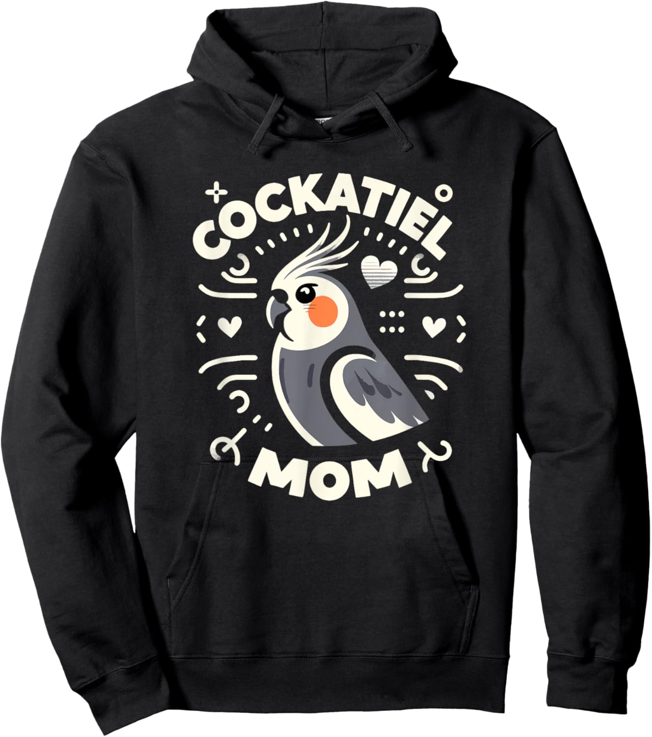 Cockatiel Mom Funny Birdwatching Birdwatcher Bird Lover Cute Hoodie - Hoodie | Black