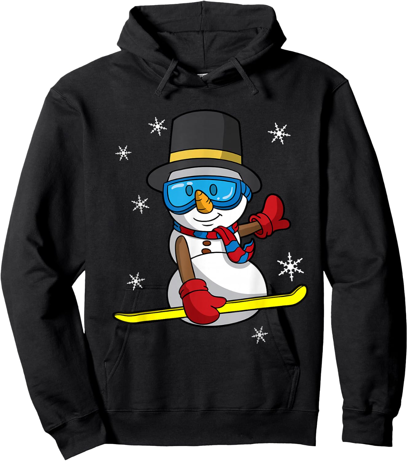 Christmas Snowboarding Snowman Snowboarder Snowboard Hoodie - Hoodie | Black