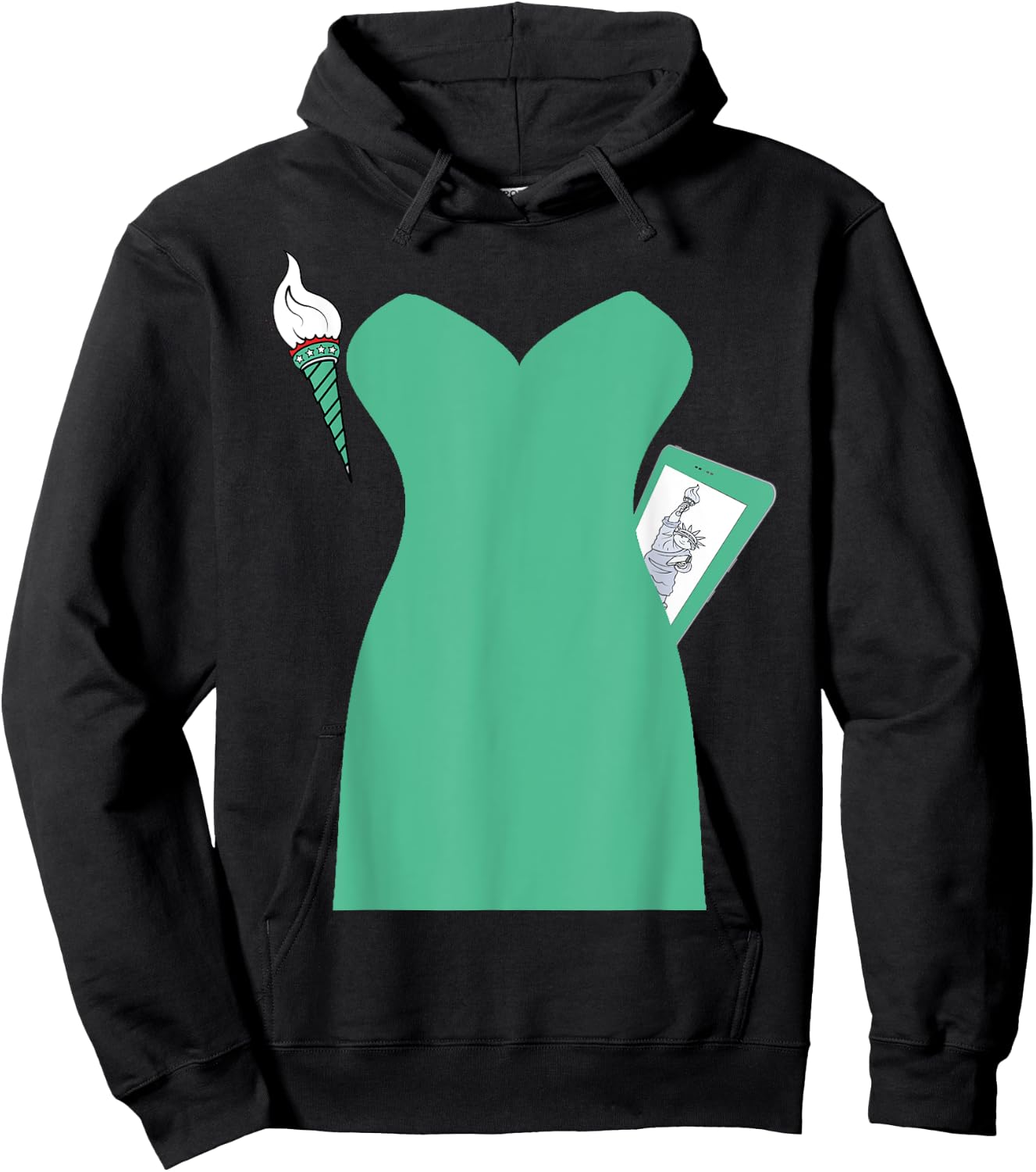 Statue of Liberty Halloween Costume Dress Hoodie - Hoodie | Black