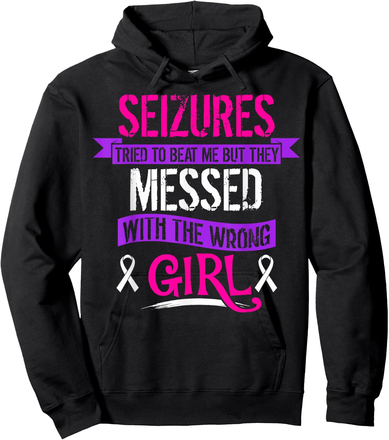 Seizure Epilepsy Awareness Seizures Tried To Beat Hoodie - Hoodie | Black