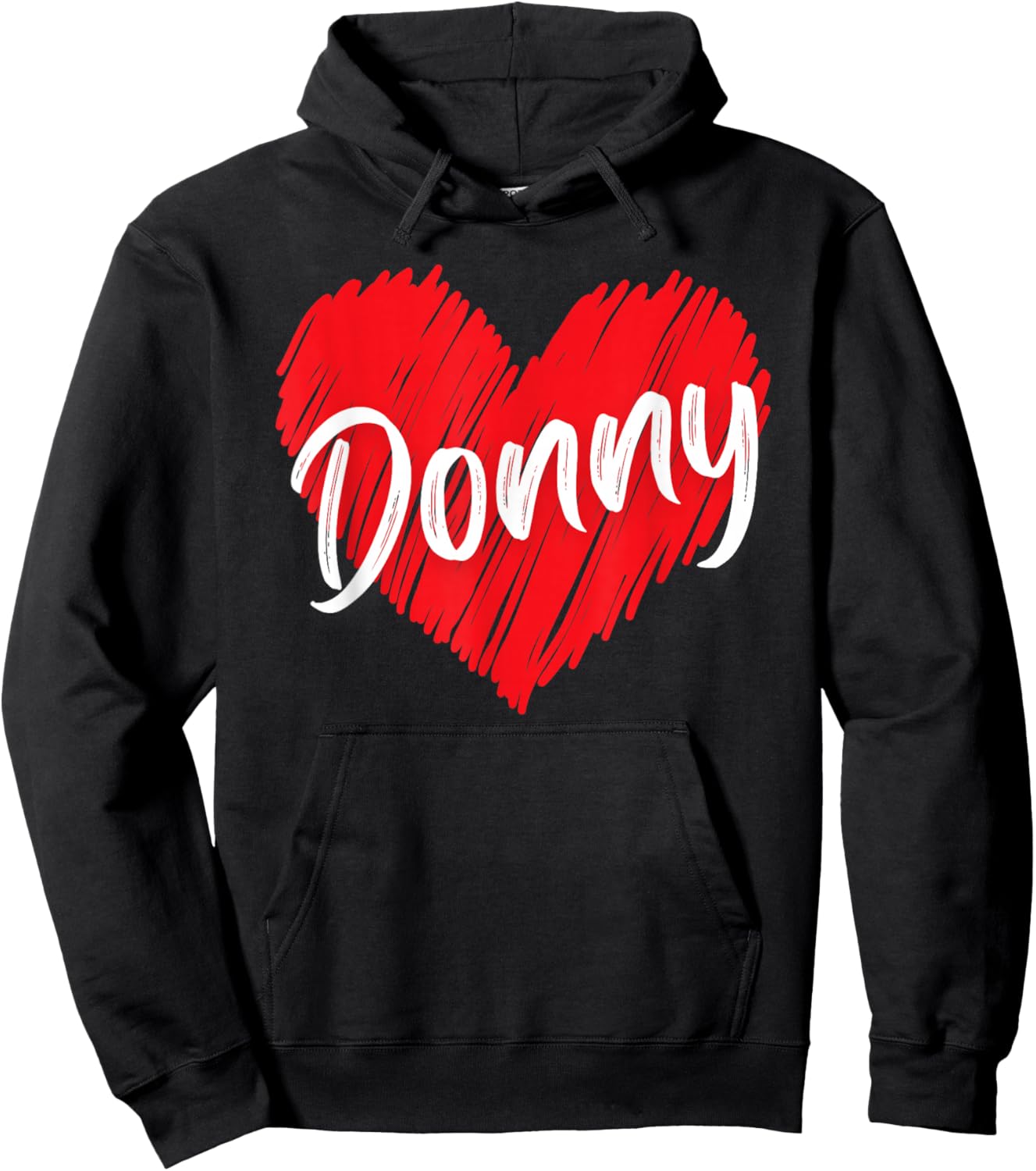Donny Personalized Name I Love Donny Heart Vintage Hoodie - Hoodie | Black