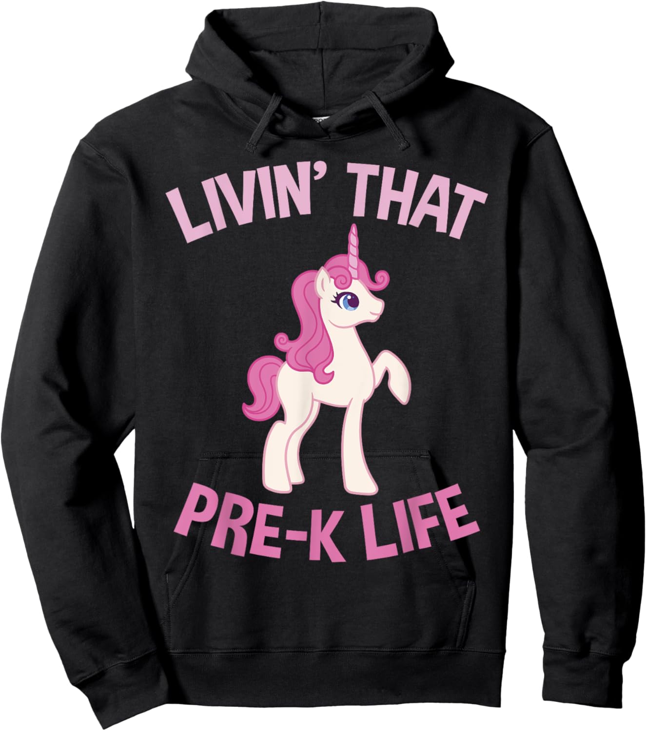 Livin that Pre K Life Unicorn Pre School Hoodie - Hoodie | Black