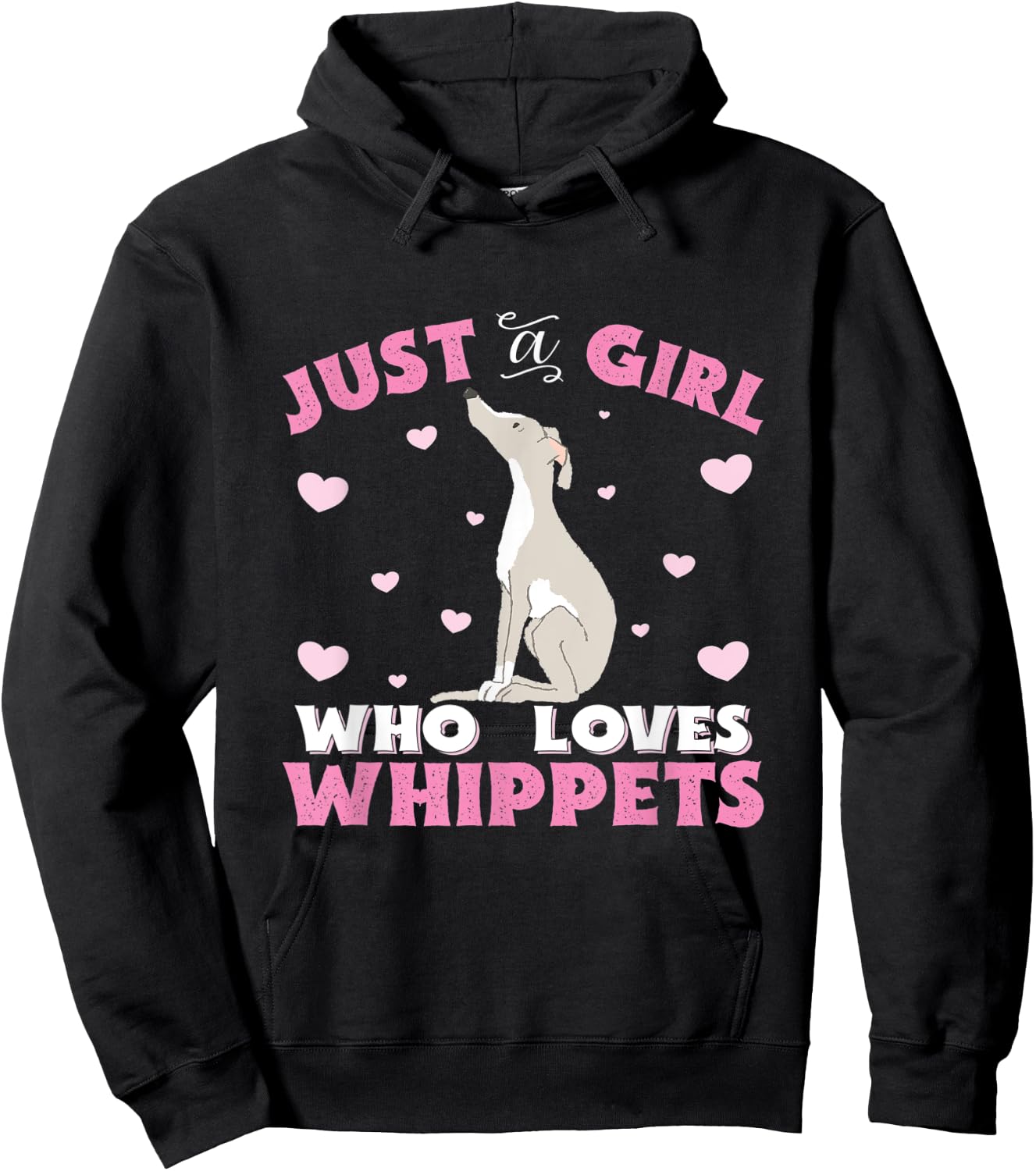 Whippet Just A Girl Who Loves Whippets Gift Hoodie - Hoodie | Black
