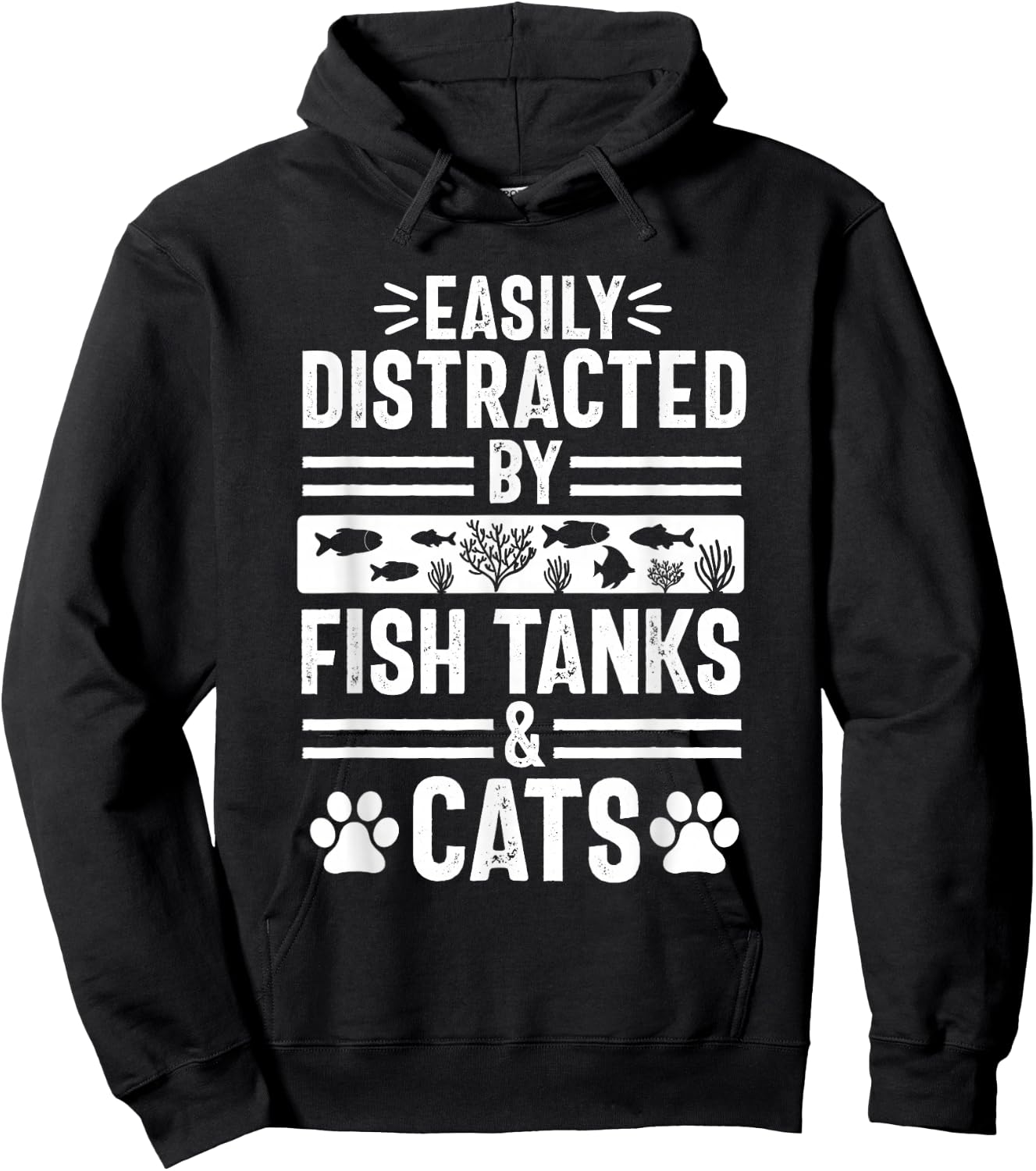 Fish Tank Lover Cat Owner Funny Aquarium Aquarist Men Hoodie - Hoodie | Black