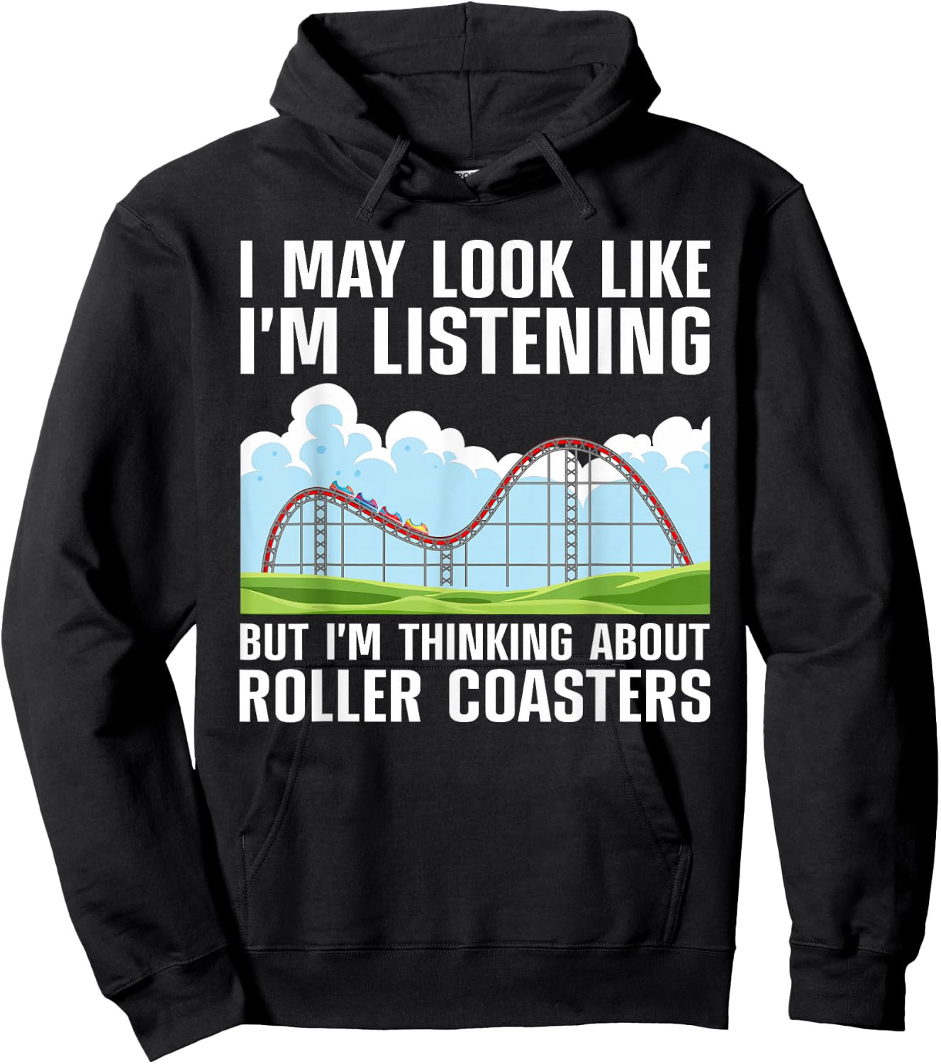 Funny Roller Coaster Art Women Roller Coaster Lover Hoodie - Hoodie | Black