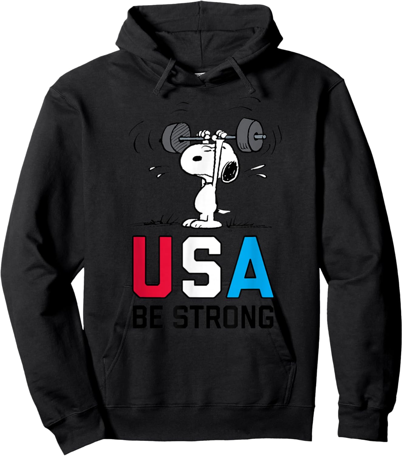 Peanuts - Snoopy USA Weightlifting USA Be Strong Hoodie - Hoodie | Black