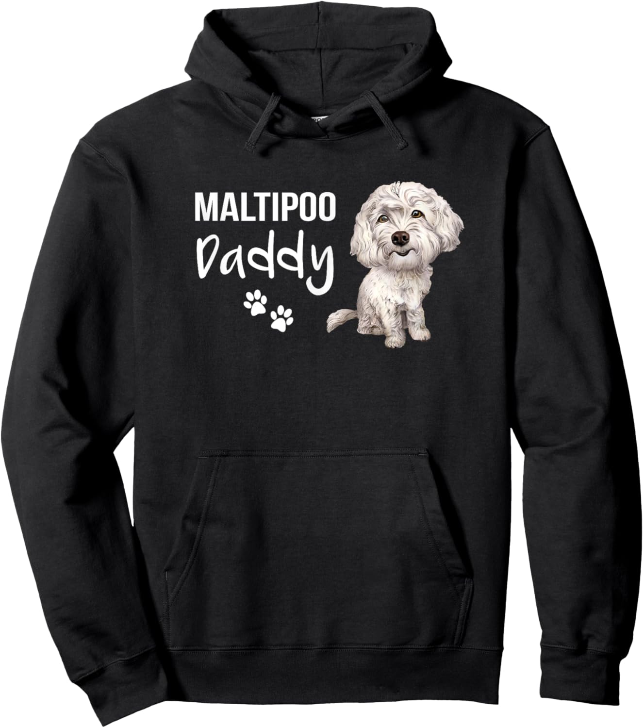 Maltipoo Daddy | Dog Dad | Puppy Daddy | Maltipoo Dad Men Girls Kids Hoodie - Hoodie | Black