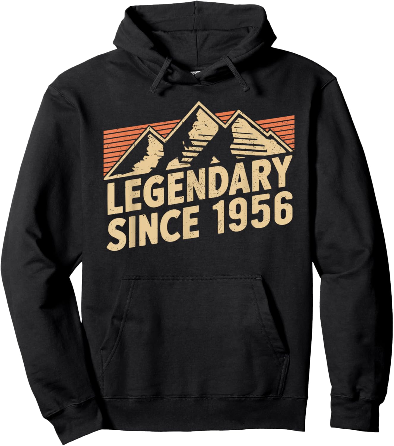 Legendary Since 1956 Birthday Mountain Retro Vintage 1956 Hoodie - Hoodie | Black