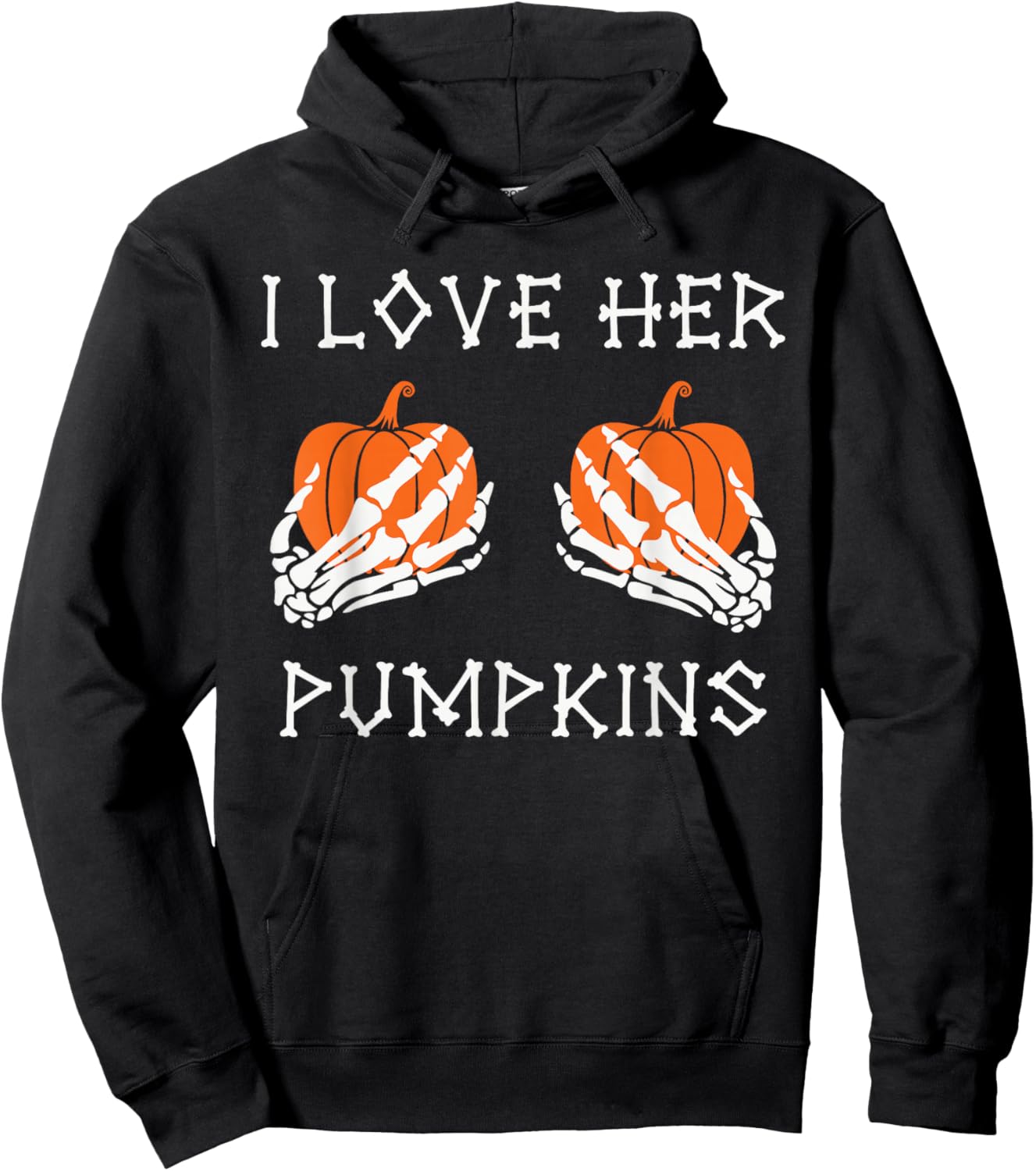 I Love His Broomstick I Love Her Pumpkins Halloween Couples Hoodie - Hoodie | Black