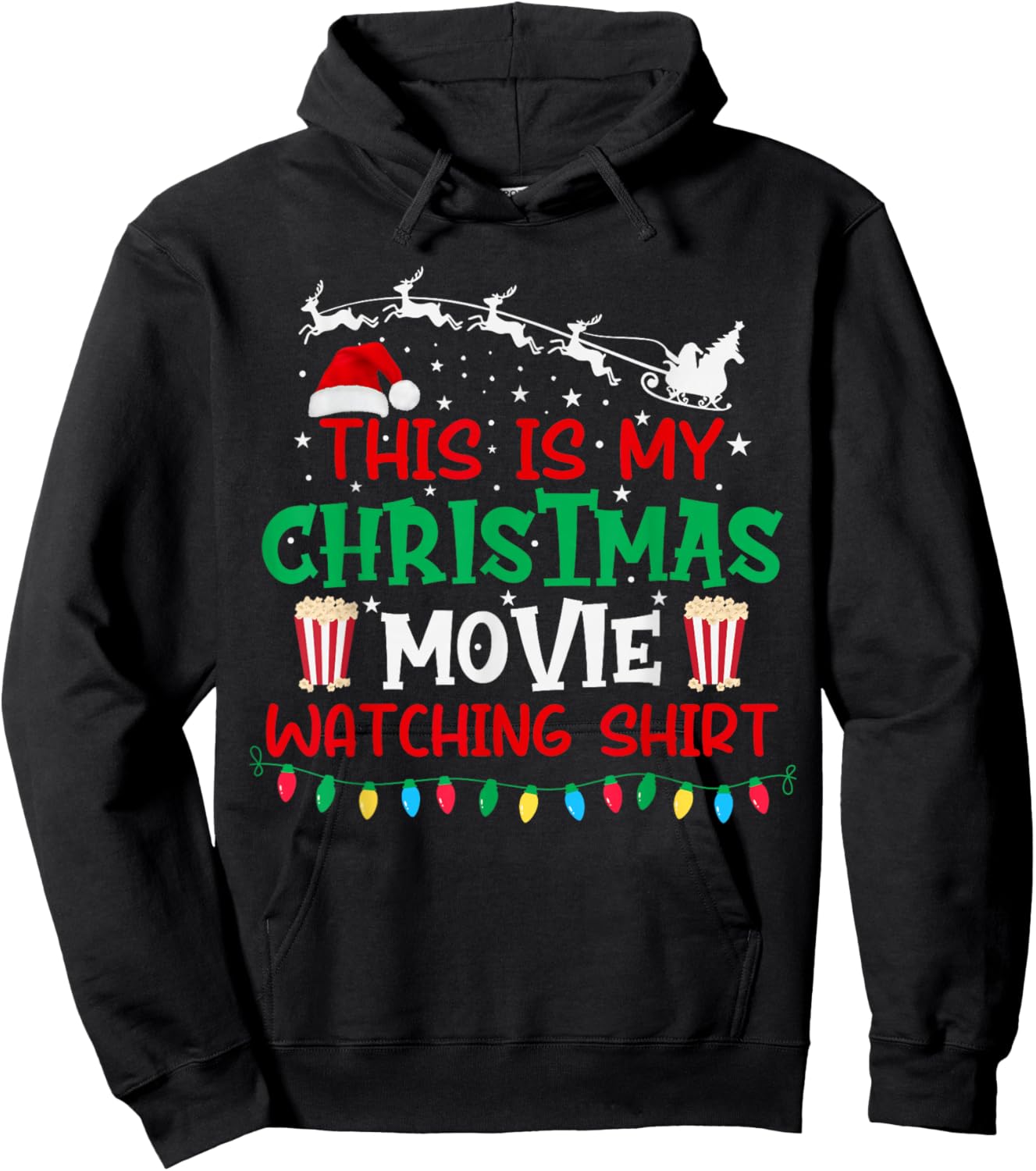 This is My Christmas Movie Watching Shirt Funny Xmas Movie Hoodie - Hoodie | Black