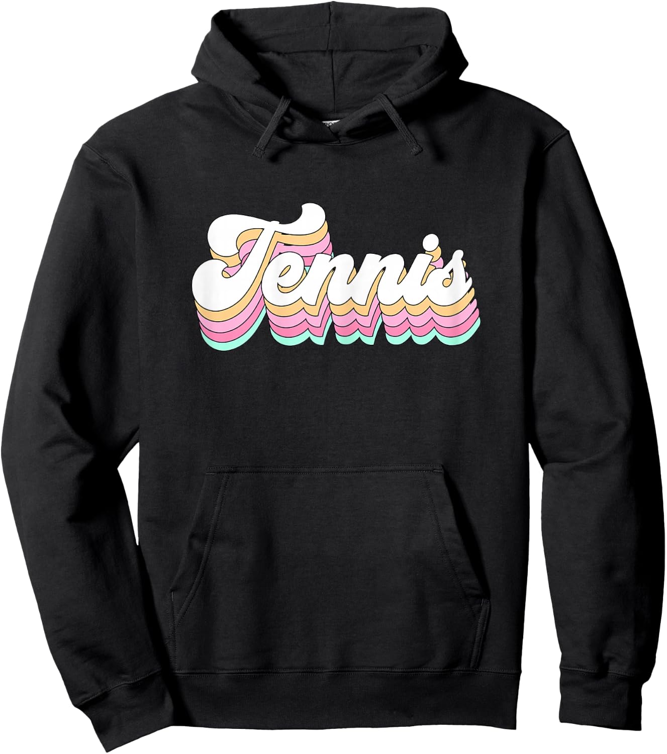 Cute Retro Tennis Pastel Aesthetic Teen Girls Hoodie - Hoodie | Black