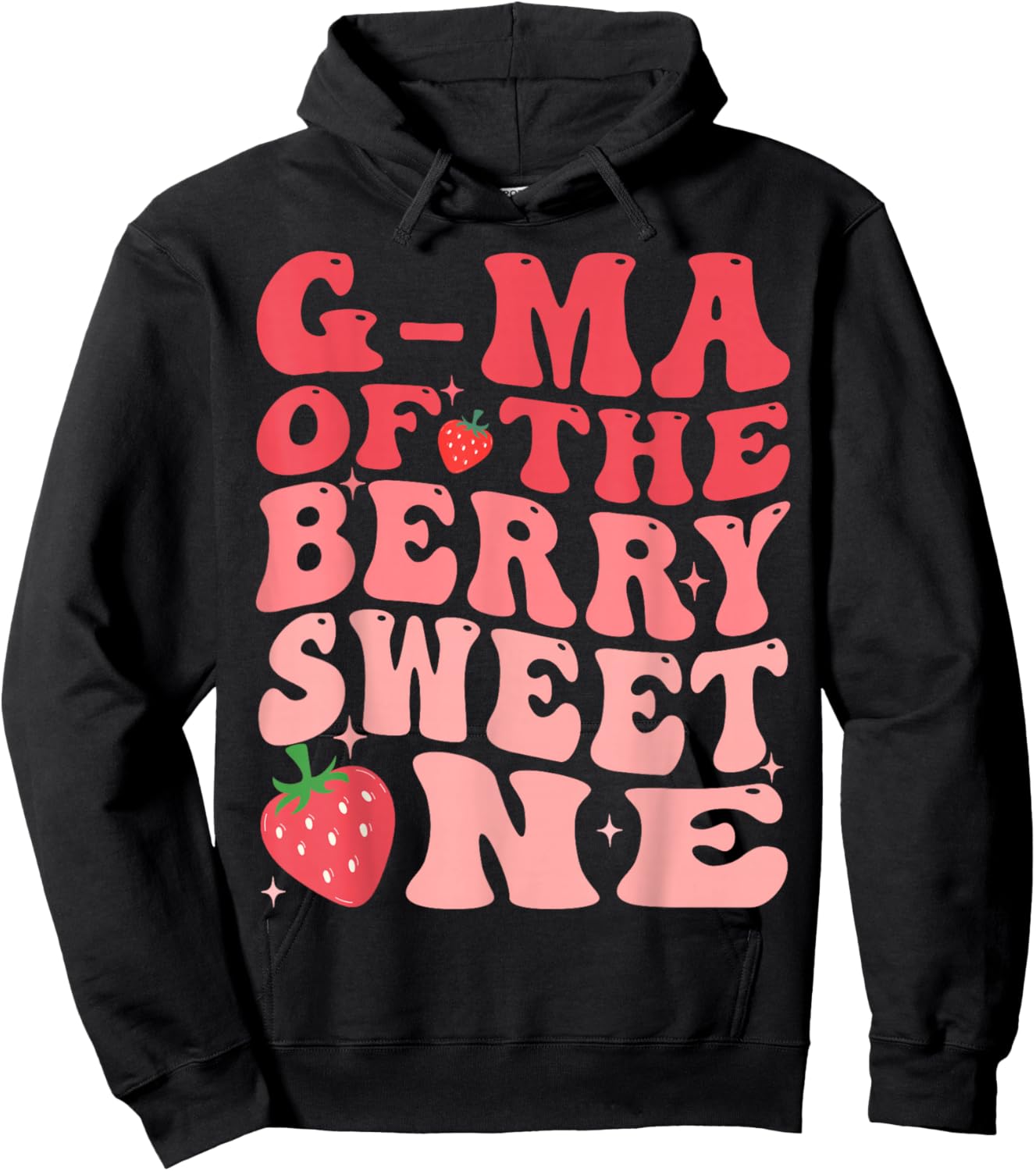 G-Ma Of The Berry Sweet One 1st Birthday Strawberry Hoodie - Hoodie | Black