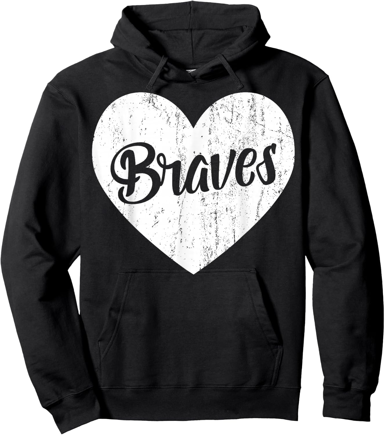 Braves School Sports Fan Team Spirit Mascot Cute Heart Gift Hoodie - Hoodie | Black