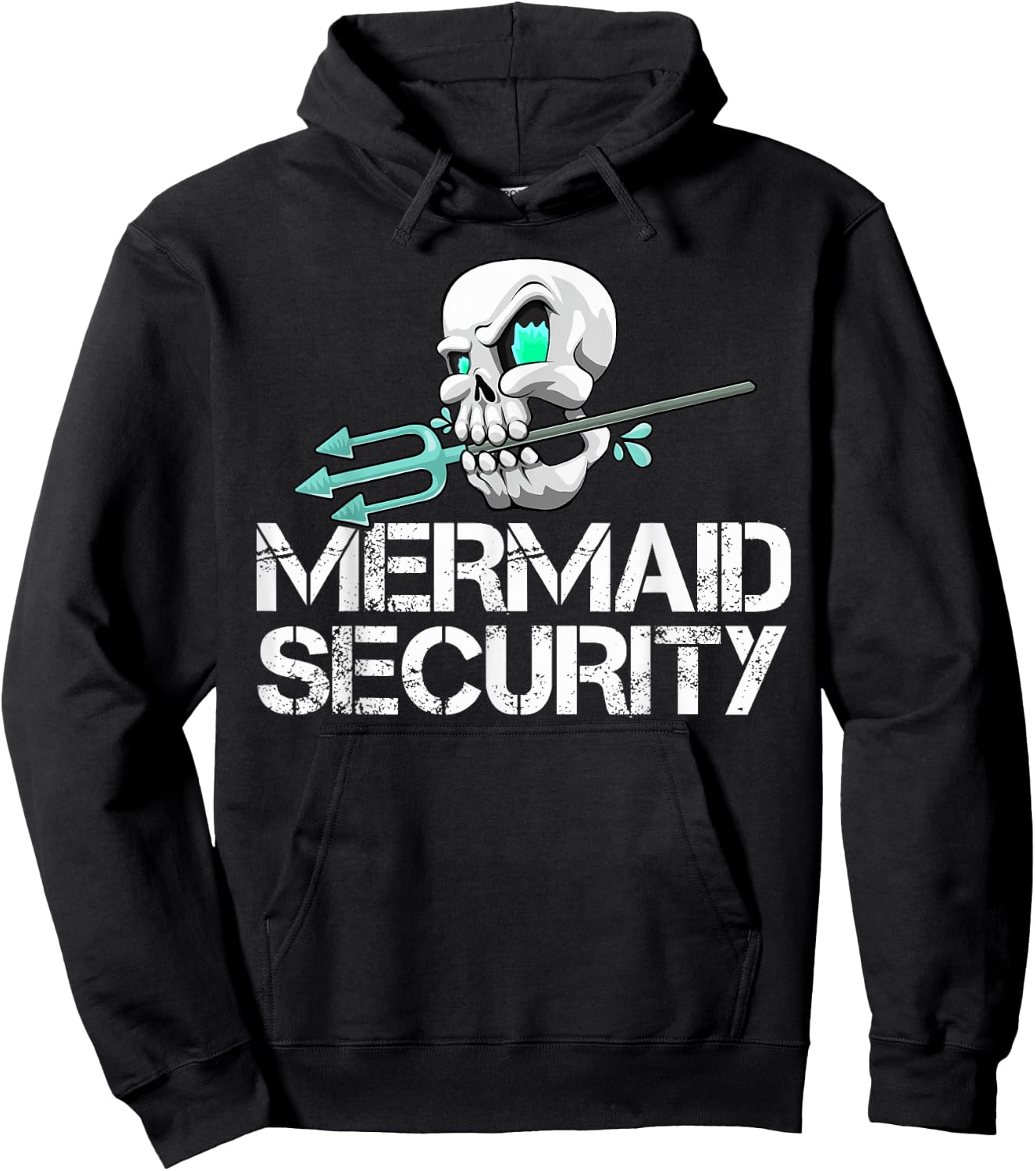 Mermaid Security Shirt Men Pirate Skull Swim Team Swimmer Hoodie - Hoodie | Black