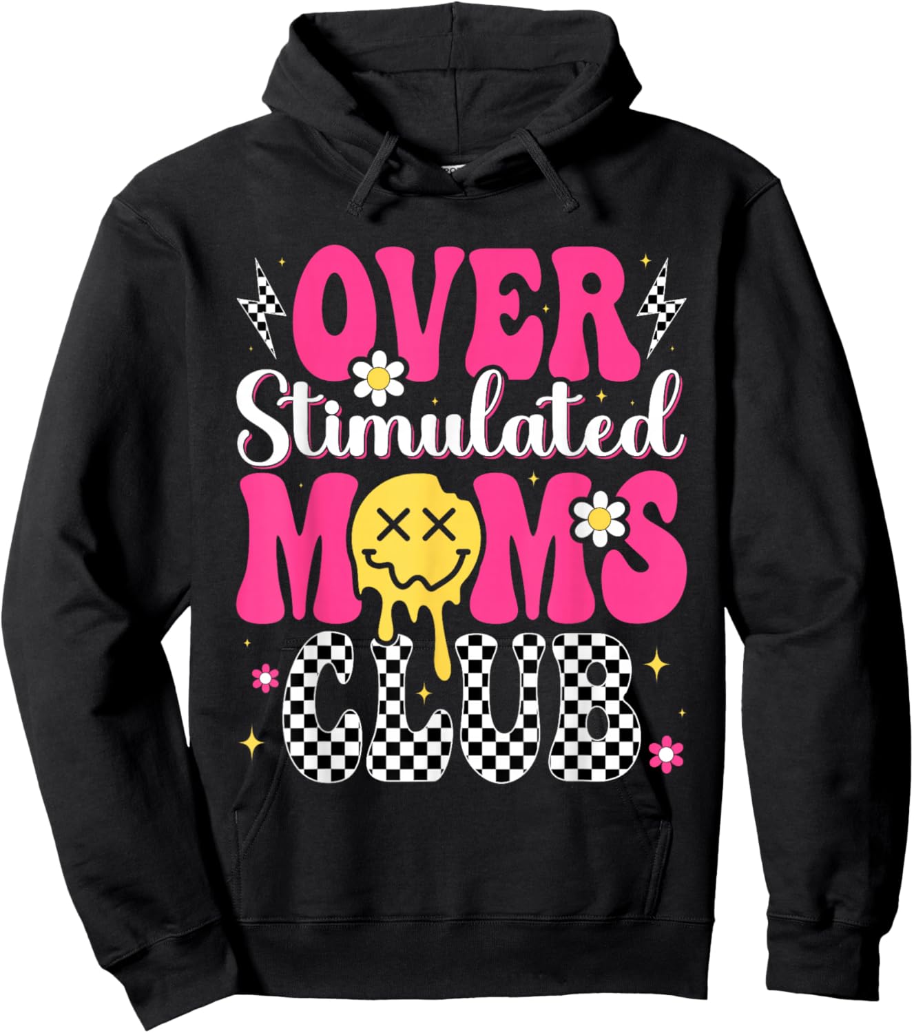 Overstimulated Moms Club Mother's Day Mom Hoodie - Hoodie | Black