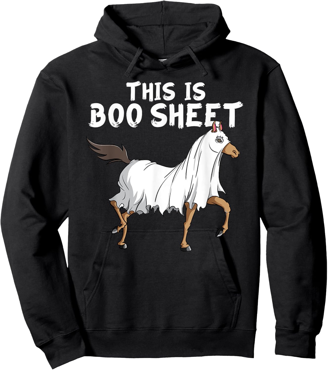 Horse Ghost This Is Boo Sheet Equestrian Horse Halloween Hoodie - Hoodie | Black
