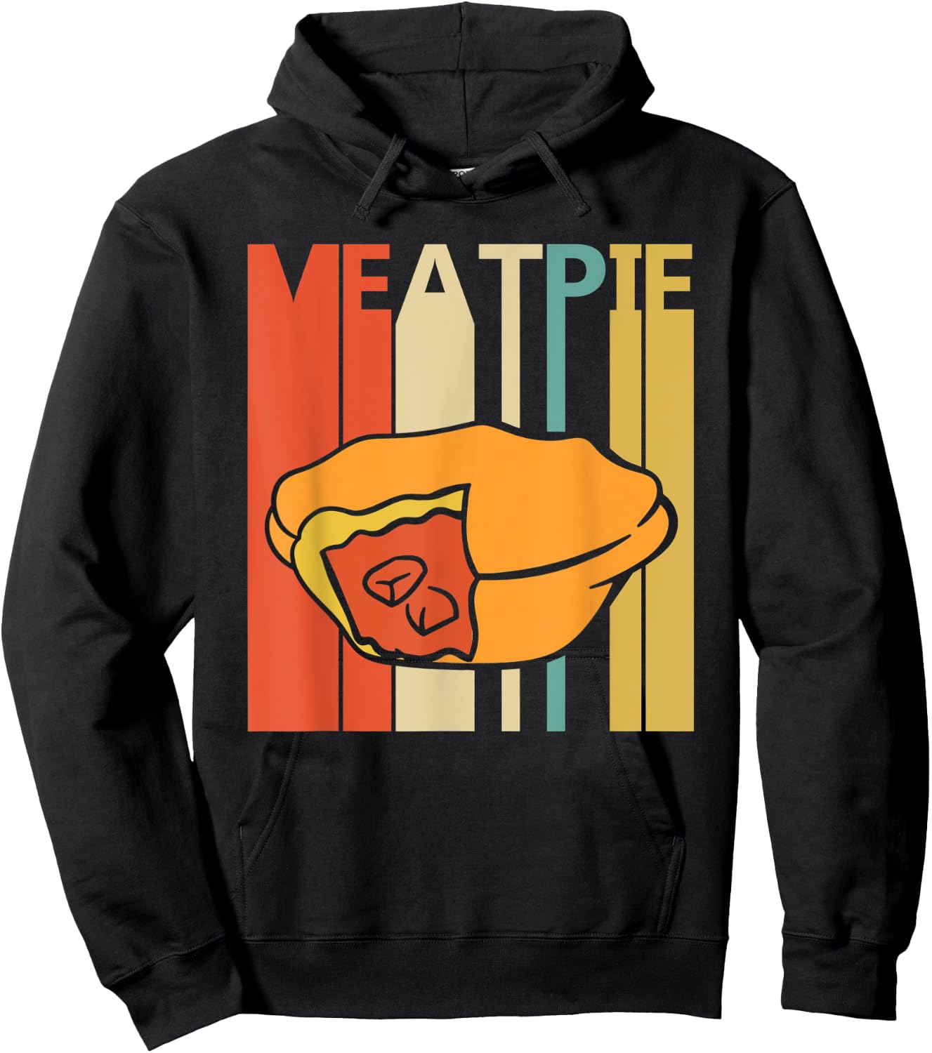 Vintage Retro Meat Pie Hoodie - Hoodie | Black