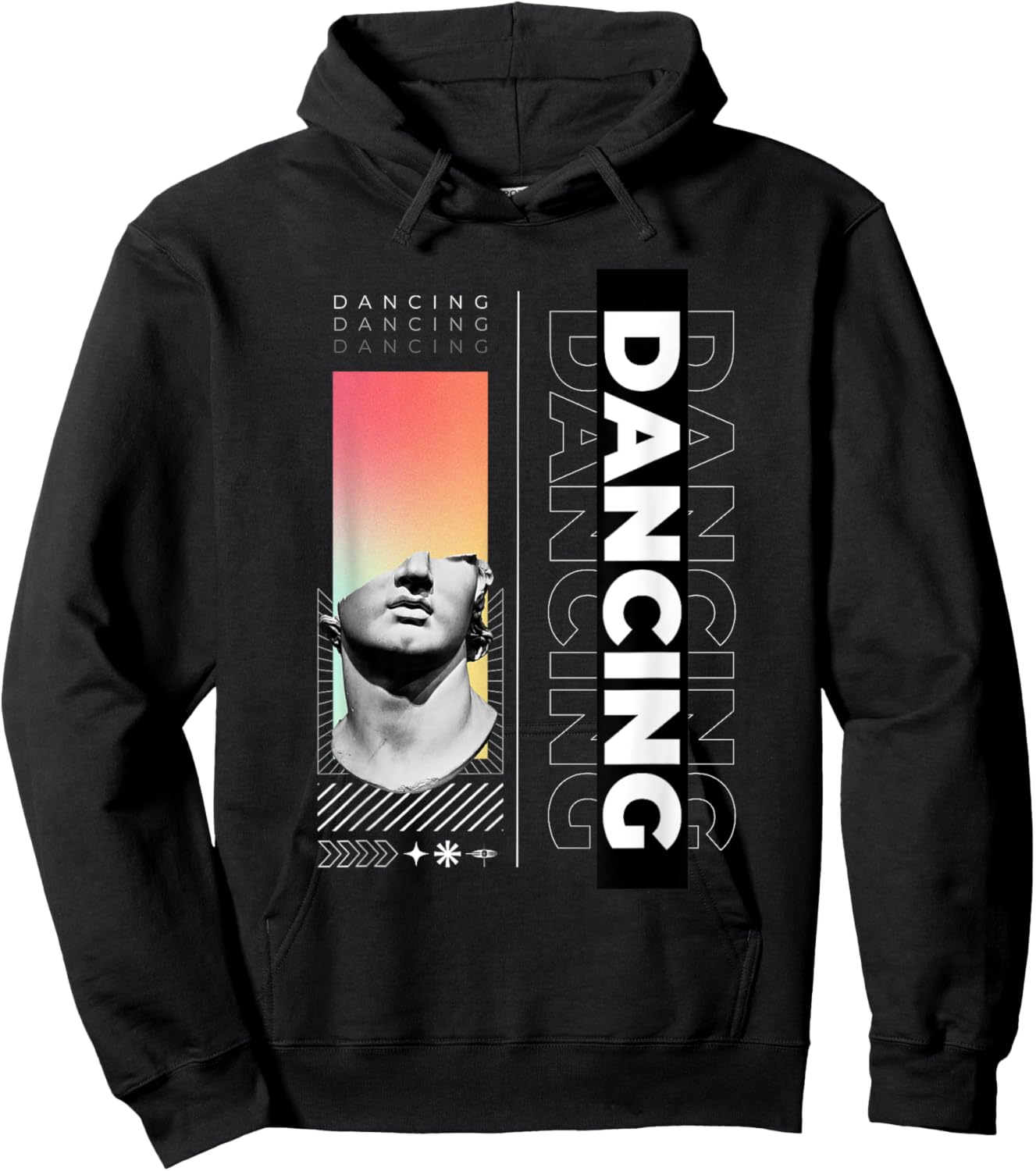 Dancing Greek Statue Ancient Mythology Pose Sculpture Hoodie - Hoodie | Black