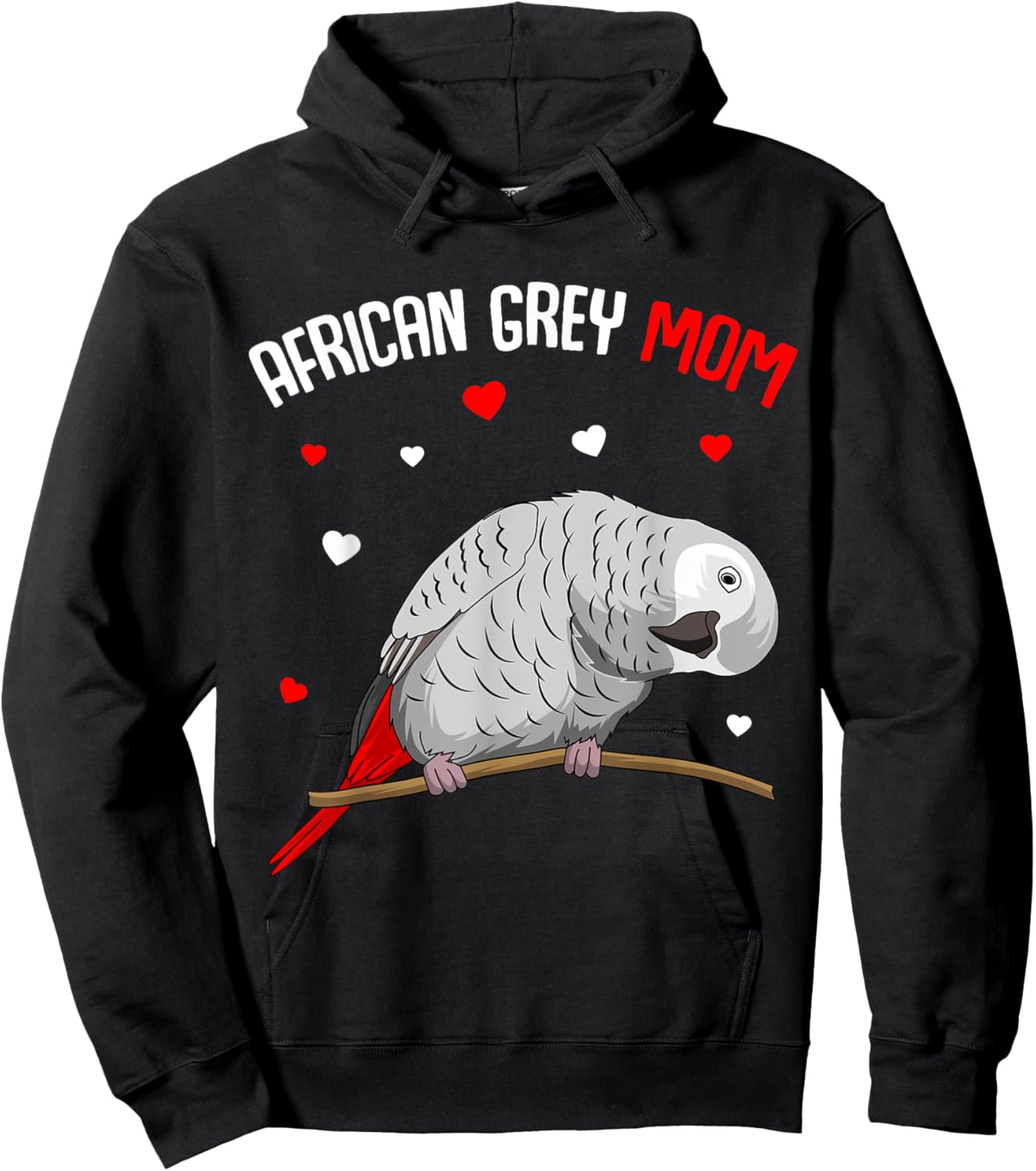 African Grey Parrot Mom Love funny Women Hoodie - Hoodie | Black