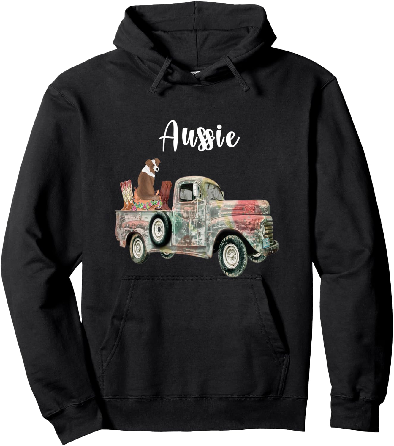 Red Merle Australian Shepherd Dog Gift Aussie Women Hoodie - Hoodie | Black