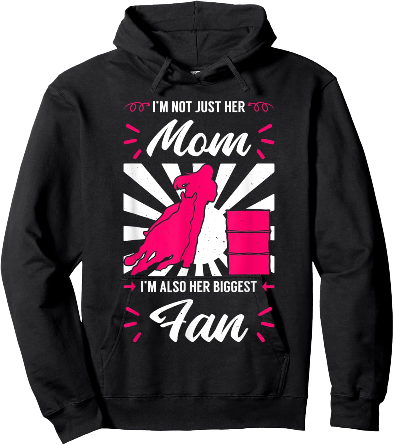 Barrel Racing Mom Cowboy Cowgirl Race Rodeo Mother's Day Hoodie - Hoodie | Black
